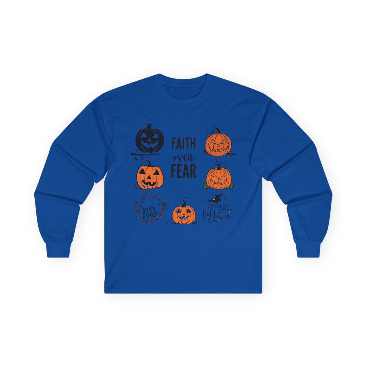 Halloween Faith Over Fear Long Sleeve Tee - Unisex Fall Shirt