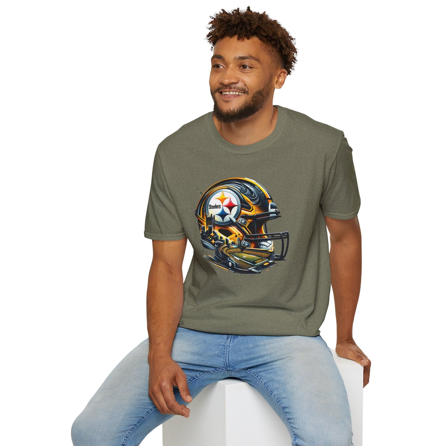 Bold Football Helmet Unisex T-Shirt | Sports Fan Tee