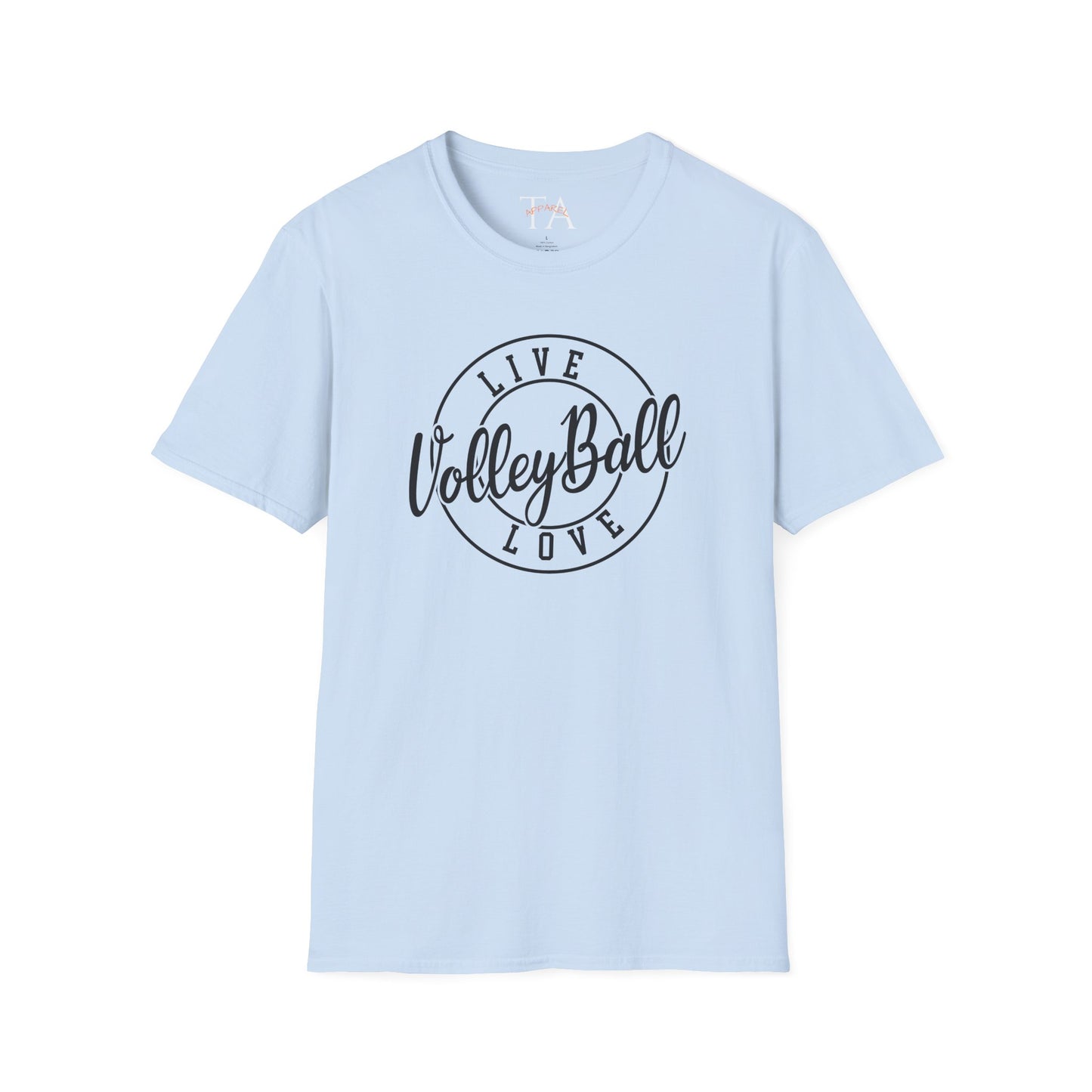 Volleyball Live Love Unisex Softstyle T-Shirt, Sports Tee, Volleyball Gift, Game Day Apparel, Casual Wear, Activewear