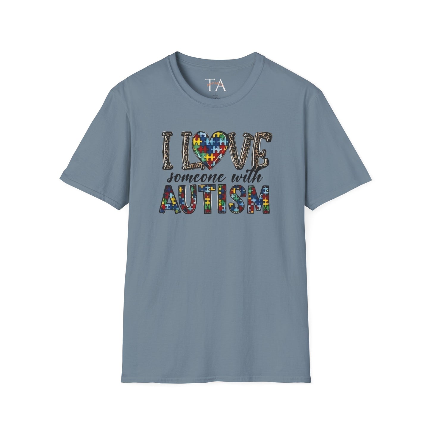 Autism Awareness Unisex T-Shirt - I Love Someone with Autism Design