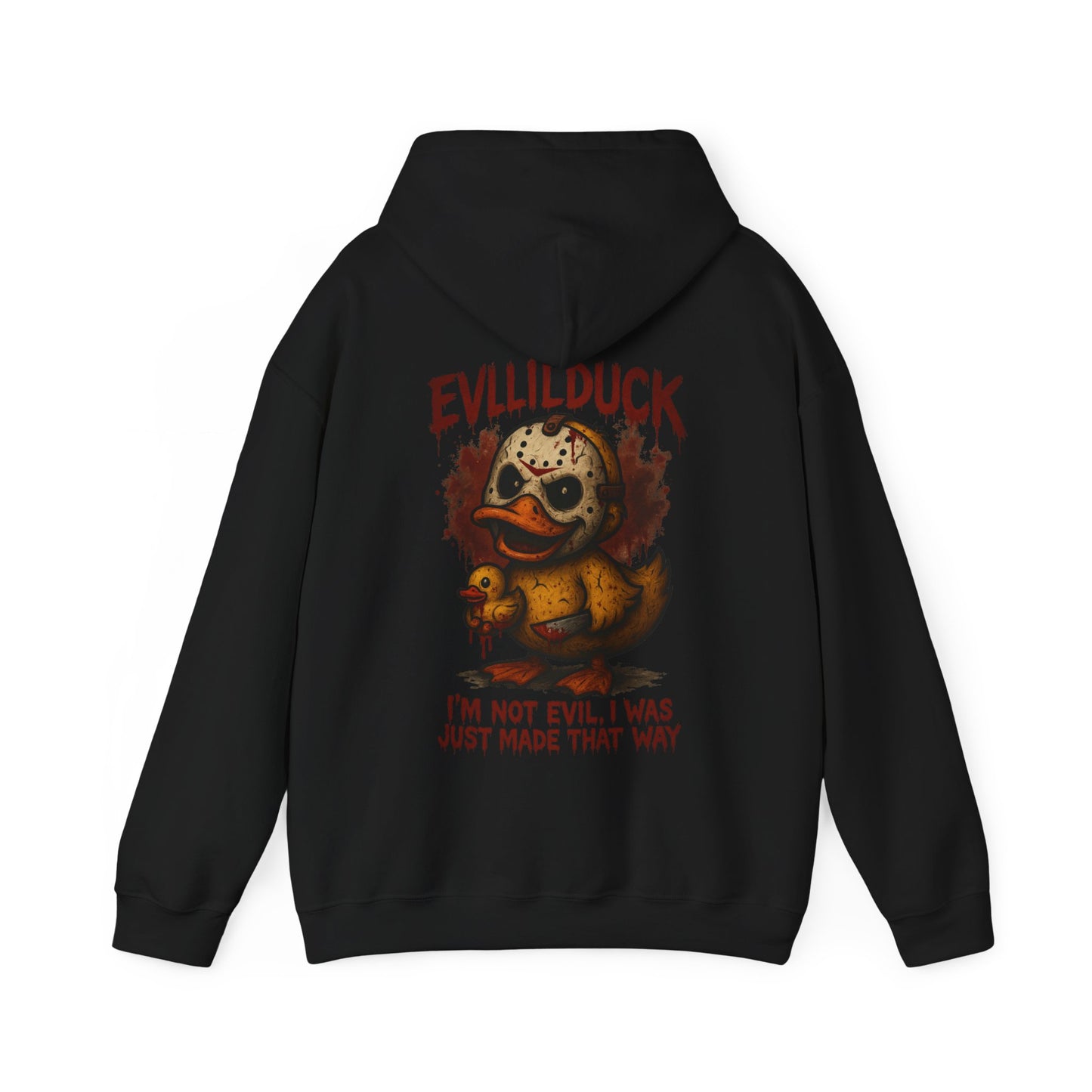 Evllilduck Funny Horror Themed Hoodie - Unisex Sweatshirt for Halloween