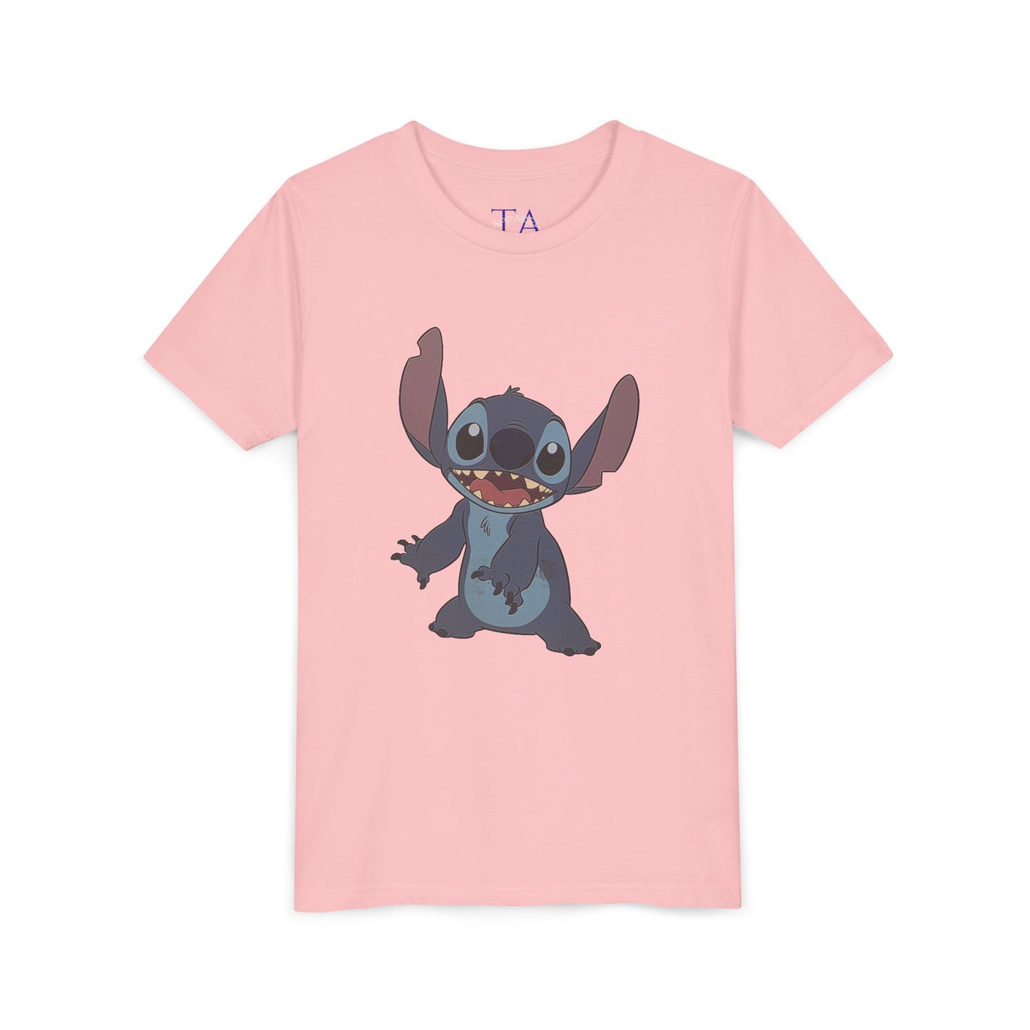 Kids Short Sleeve Tee with Stitch, Cute Kids Tee, Fun Gift for Boys & Girls, Birthday Gift, Summer Wear, Kids' Fashion