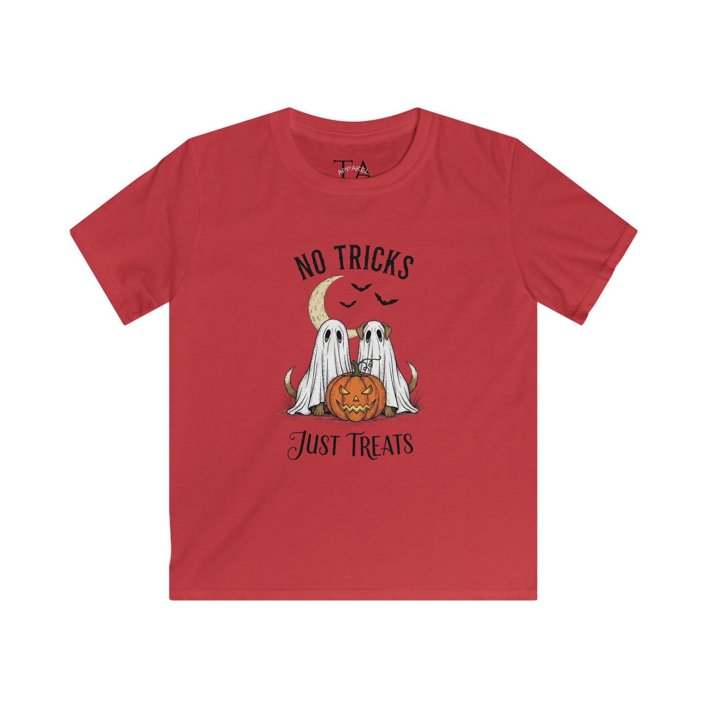 Ghostly Halloween Tee for Kids - No Tricks Just Treats