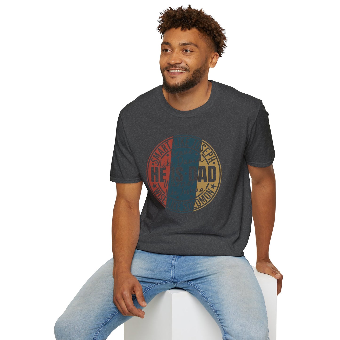 Faith Inspired Smart Like Dad Unisex Softstyle T-Shirt, Gifts for Father's Day, Casual Wear, Birthday Shirt, Dad Life Tee