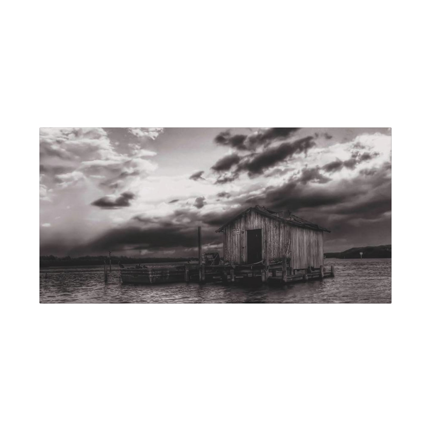 Serene Landscape Canvas Art, Rustic Home Decor, Black and White Wall Art, Perfect for Living Room, Gift for Nature Lovers