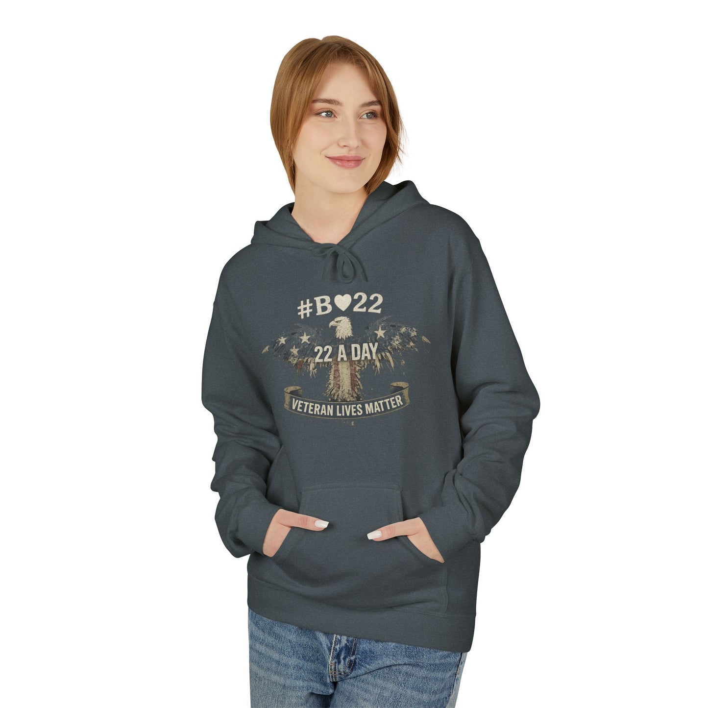 #B🤍22 Veteran Lives Matter Hoodie - Unisex Fleece Sweatshirt