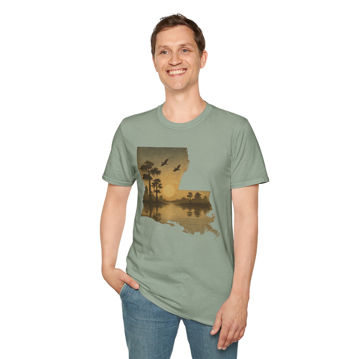 Louisiana Sunset Unisex T-Shirt - Souvenir Tee for Nature Lovers and Lake Life Enthusiasts