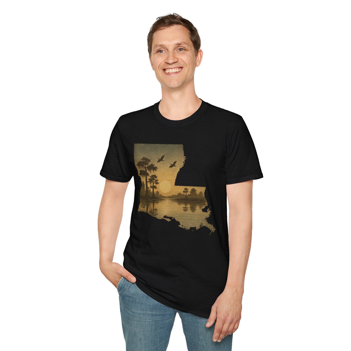 Louisiana Sunset Unisex T-Shirt - Souvenir Tee for Nature Lovers and Lake Life Enthusiasts