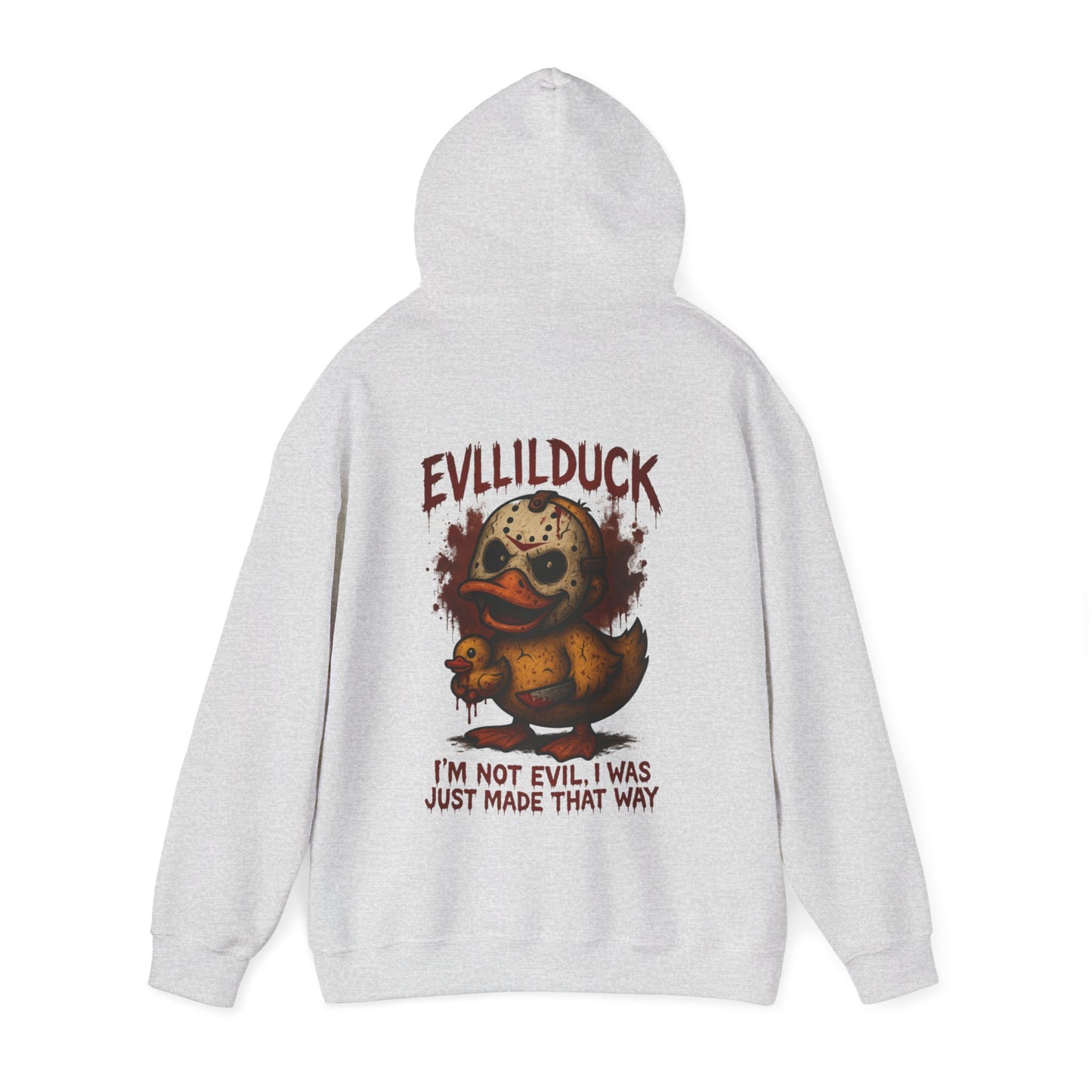 Evllilduck Funny Horror Themed Hoodie - Unisex Sweatshirt for Halloween