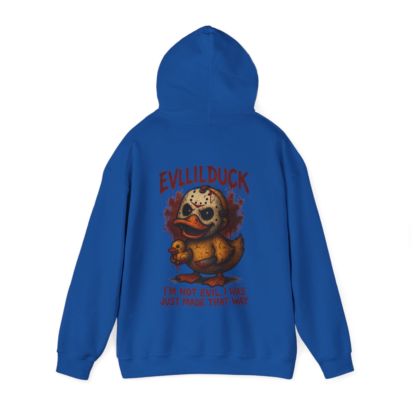 Evllilduck Funny Horror Themed Hoodie - Unisex Sweatshirt for Halloween