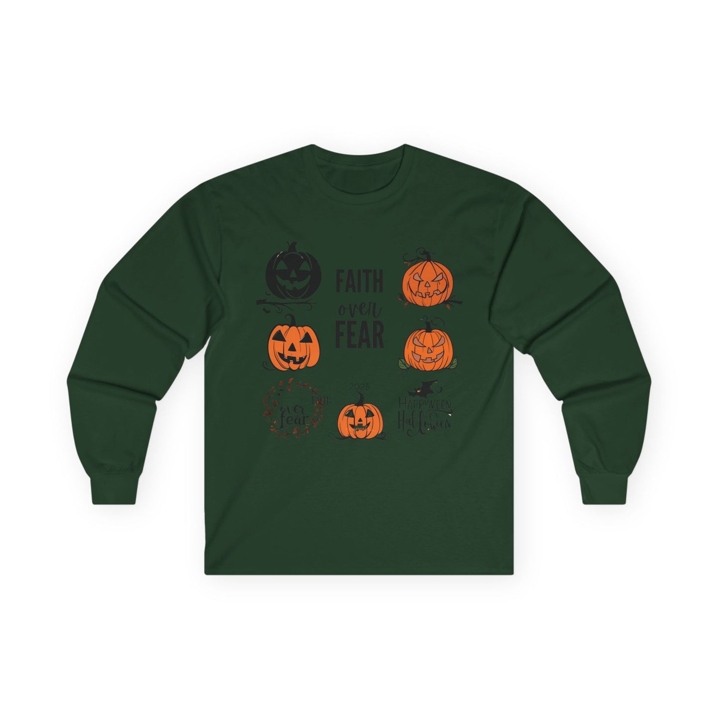 Halloween Faith Over Fear Long Sleeve Tee - Unisex Fall Shirt