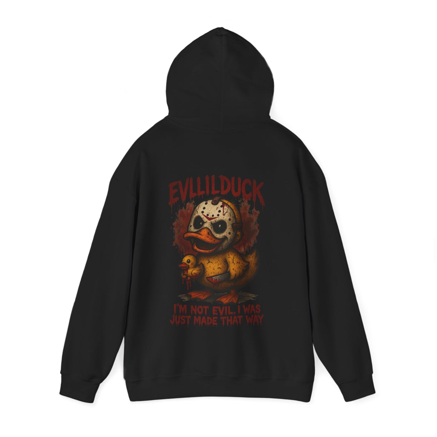 Evllilduck Funny Horror Themed Hoodie - Unisex Sweatshirt for Halloween