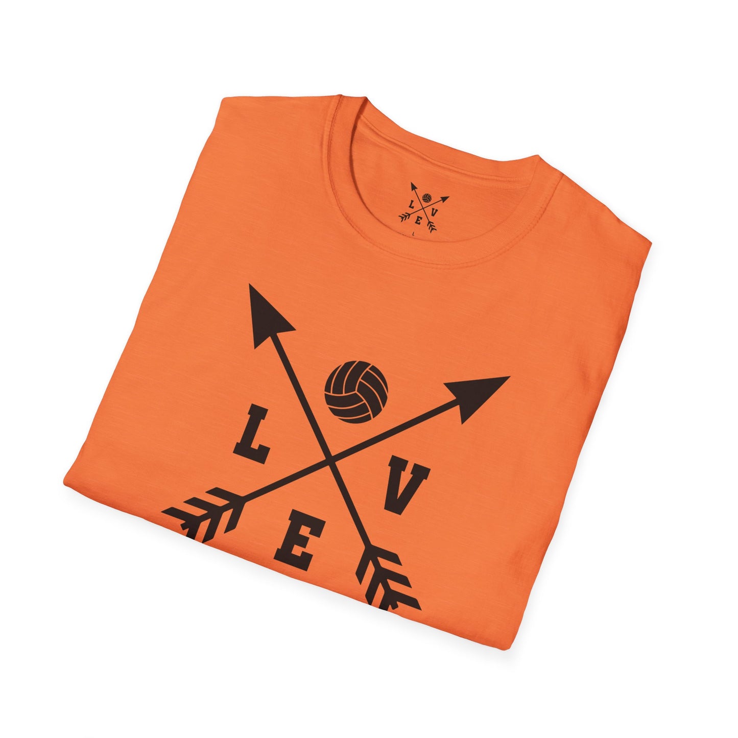 Love Volleyball Unisex T-Shirt | Sporty Tee, Gift for Athletes, Casual Wear, Heart and Arrow Design, Game Day Shirt