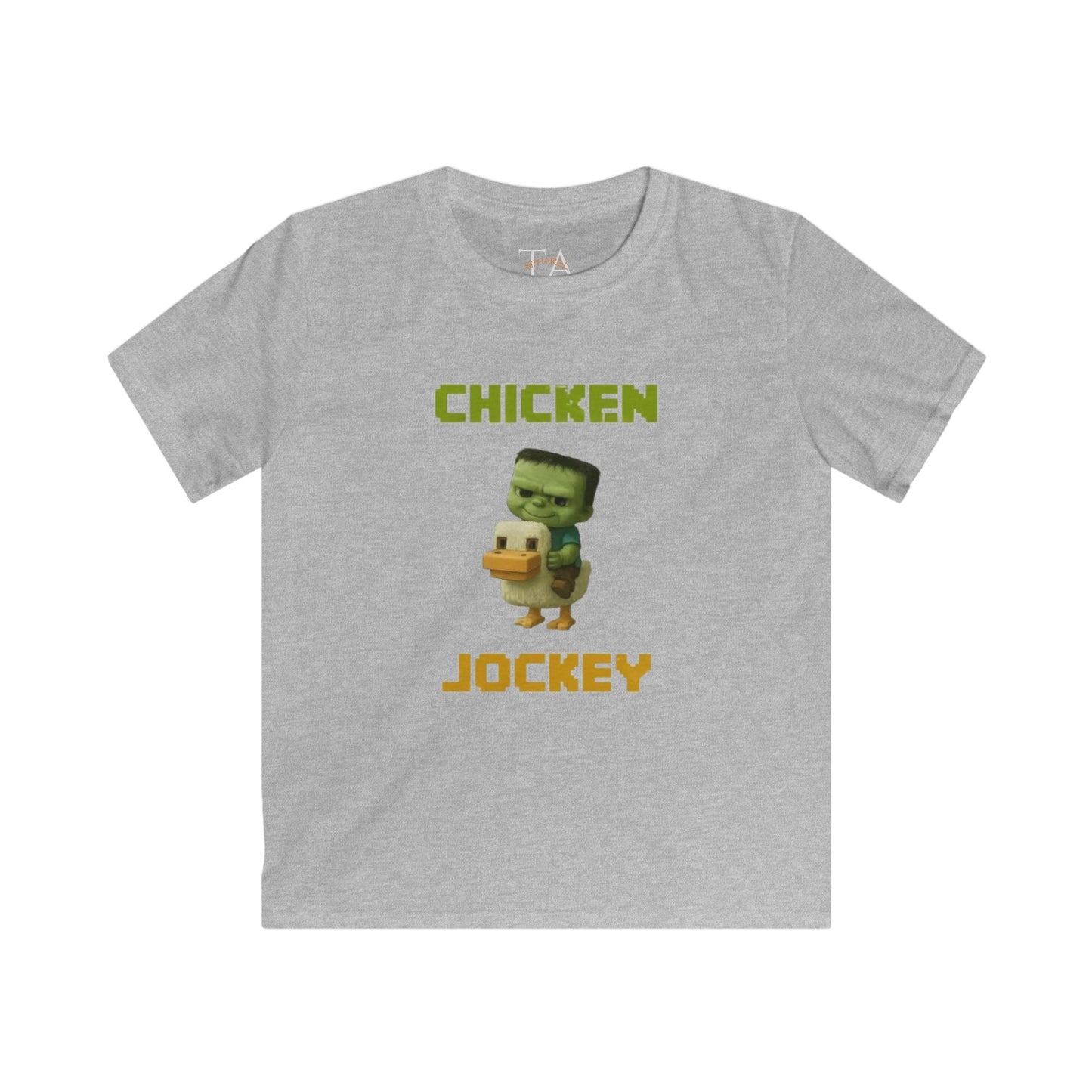 Kids' Chicken Jockey Tee, Fun Graphic T-Shirt for Children, Perfect for Birthdays, Playdates, Everyday Wear, Gift Idea