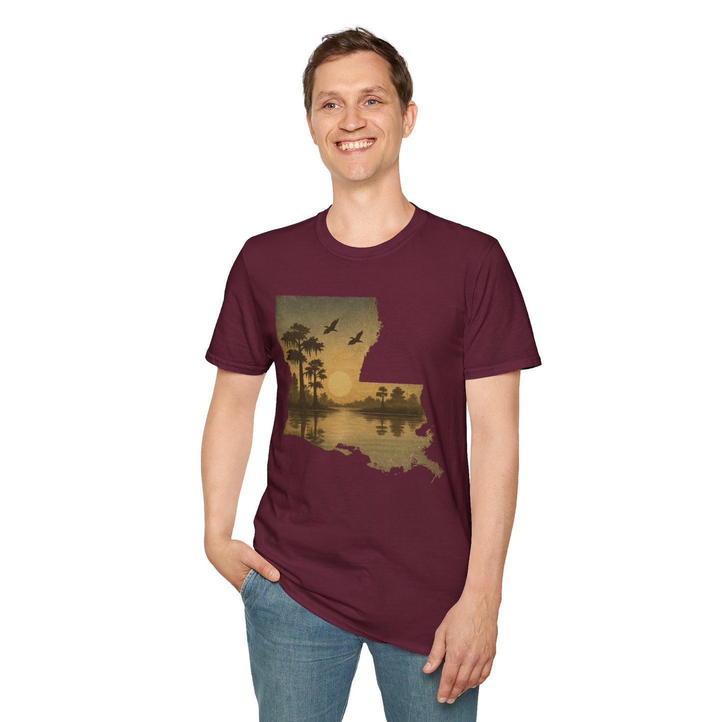 Louisiana Sunset Unisex T-Shirt - Souvenir Tee for Nature Lovers and Lake Life Enthusiasts
