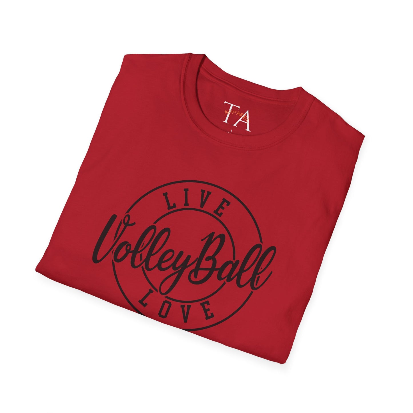 Volleyball Live Love Unisex Softstyle T-Shirt, Sports Tee, Volleyball Gift, Game Day Apparel, Casual Wear, Activewear