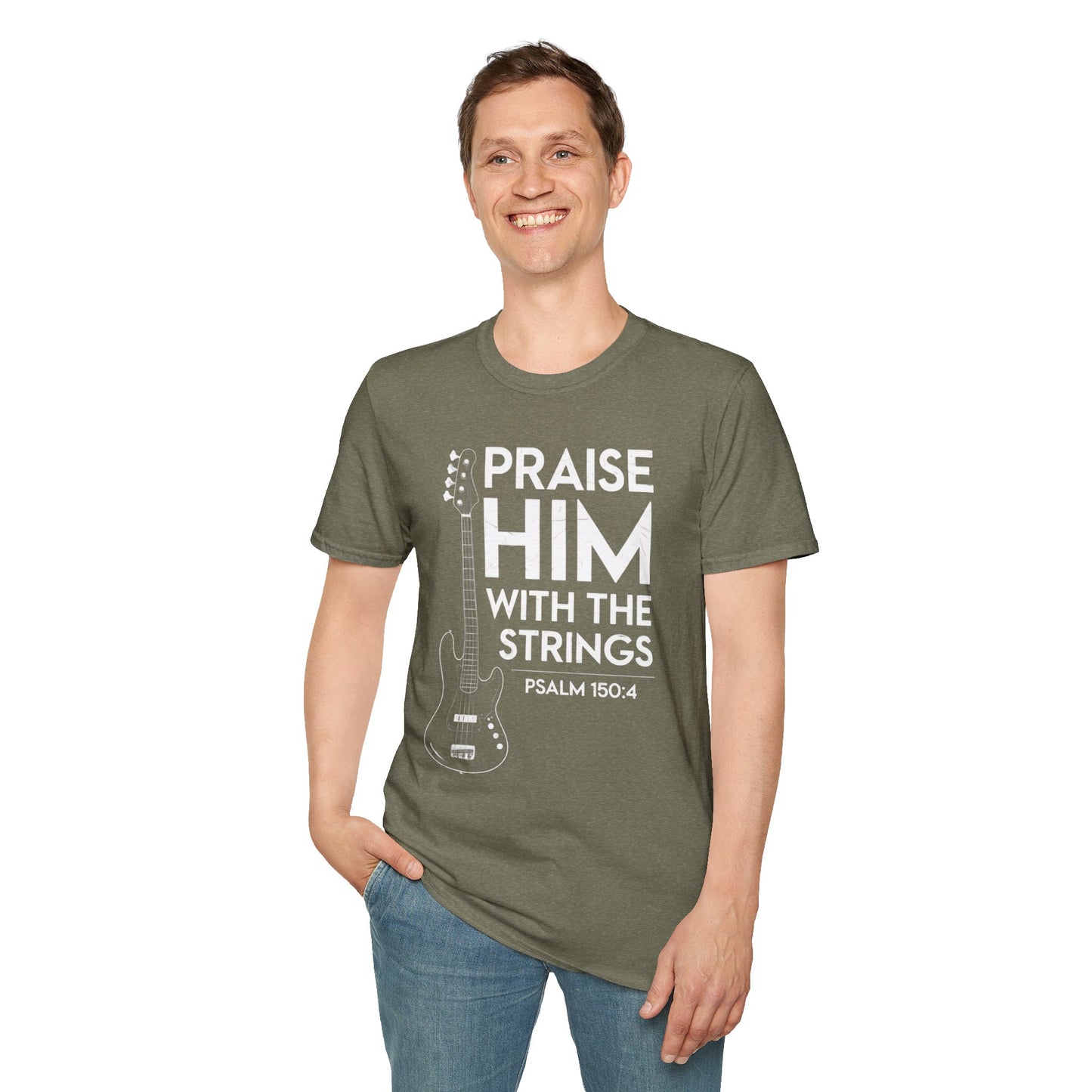 Faith Inspired Guitar T-Shirt - Praise Hime With The Strings - Psalm 150:4