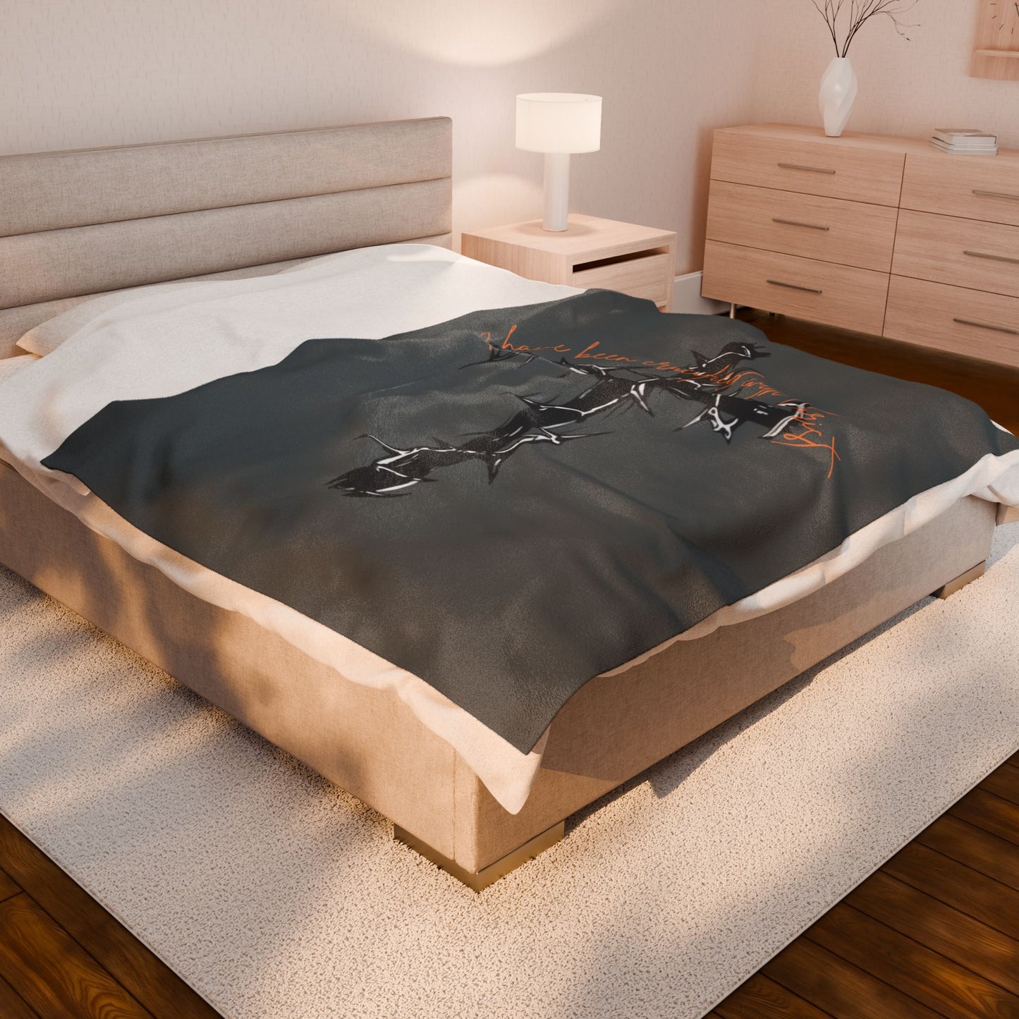 Faith Inspired Plush Blanket - Faith Inspired 'I Have Been Crucified with Christ'