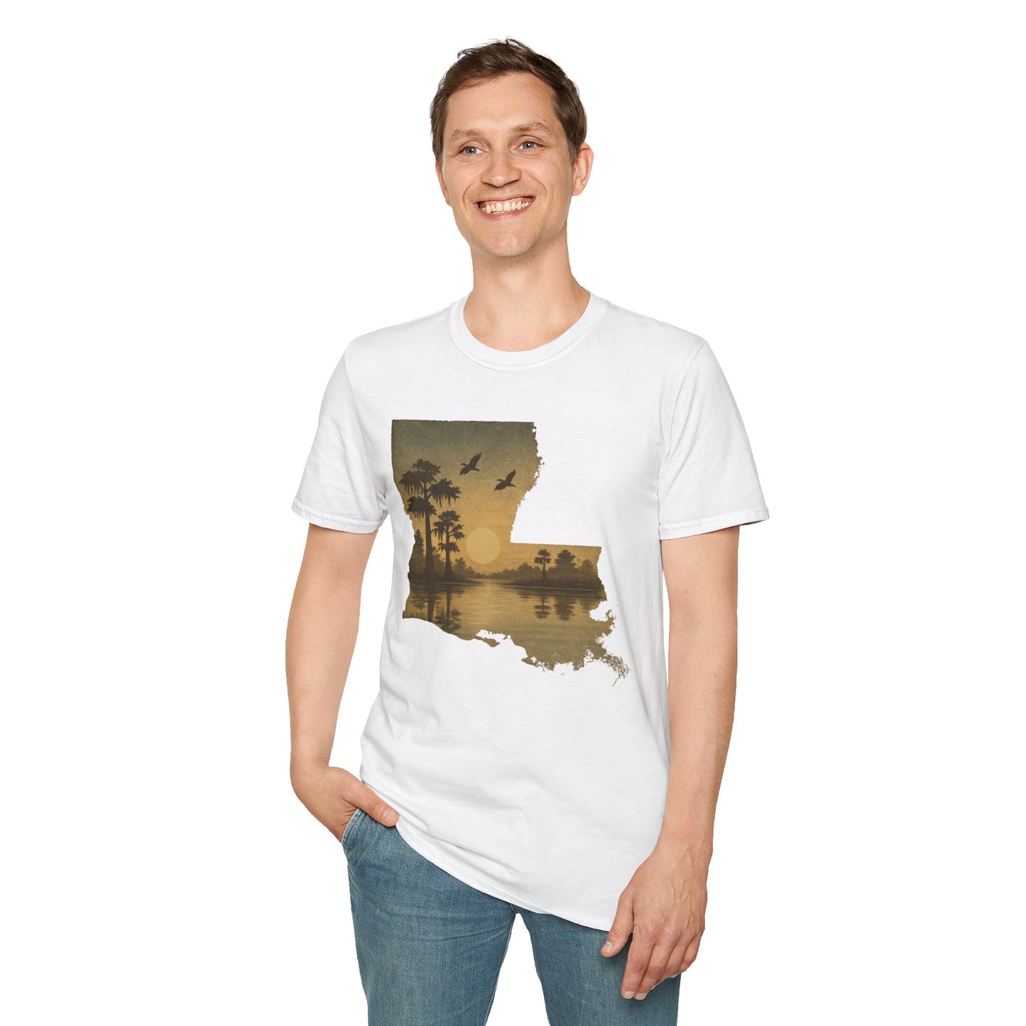 Louisiana Sunset Unisex T-Shirt - Souvenir Tee for Nature Lovers and Lake Life Enthusiasts