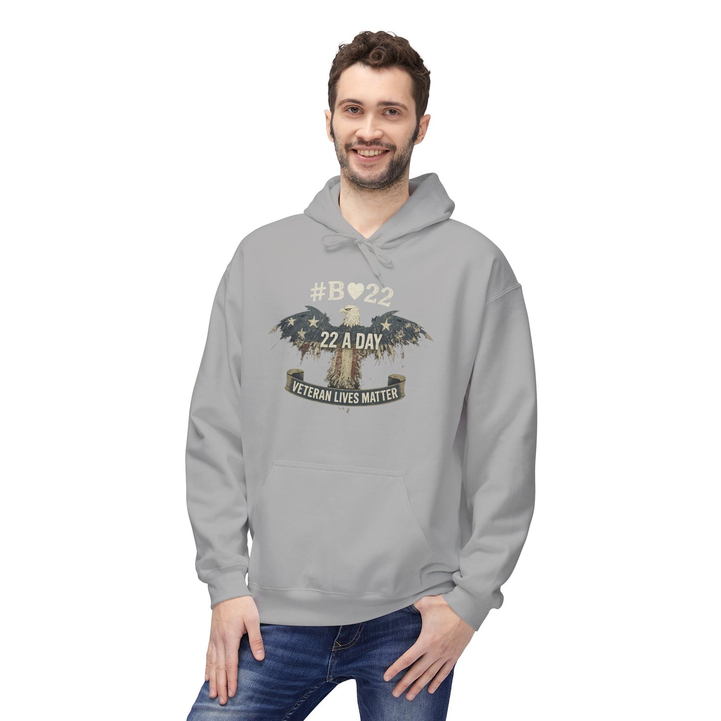 #B🤍22 Veteran Lives Matter Hoodie - Unisex Fleece Sweatshirt