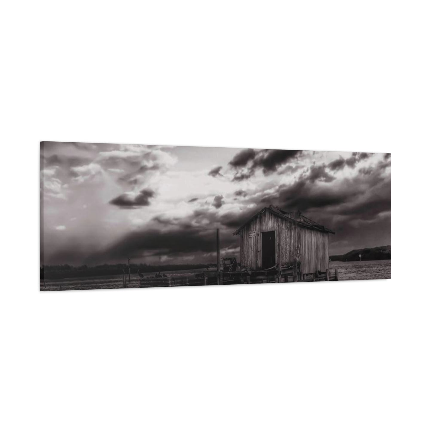 Serene Landscape Canvas Art, Rustic Home Decor, Black and White Wall Art, Perfect for Living Room, Gift for Nature Lovers