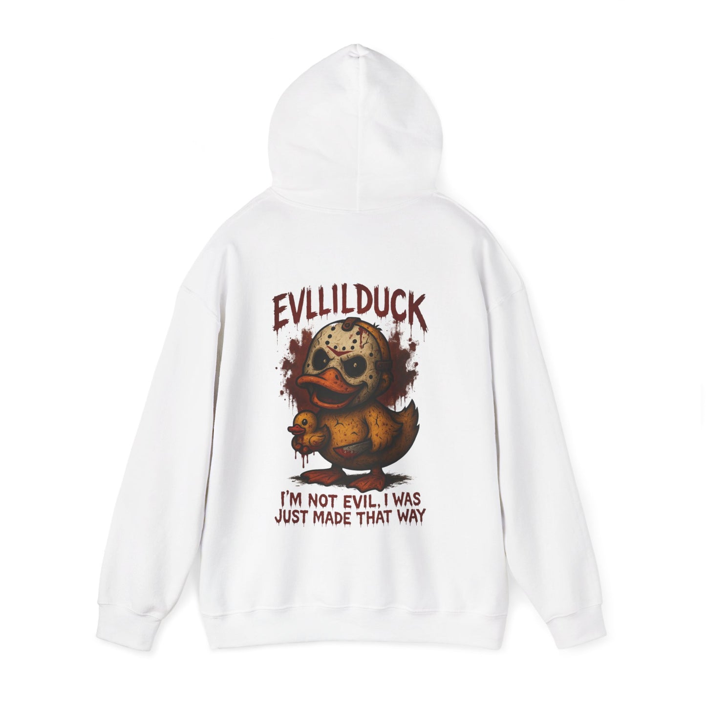 Evllilduck Funny Horror Themed Hoodie - Unisex Sweatshirt for Halloween