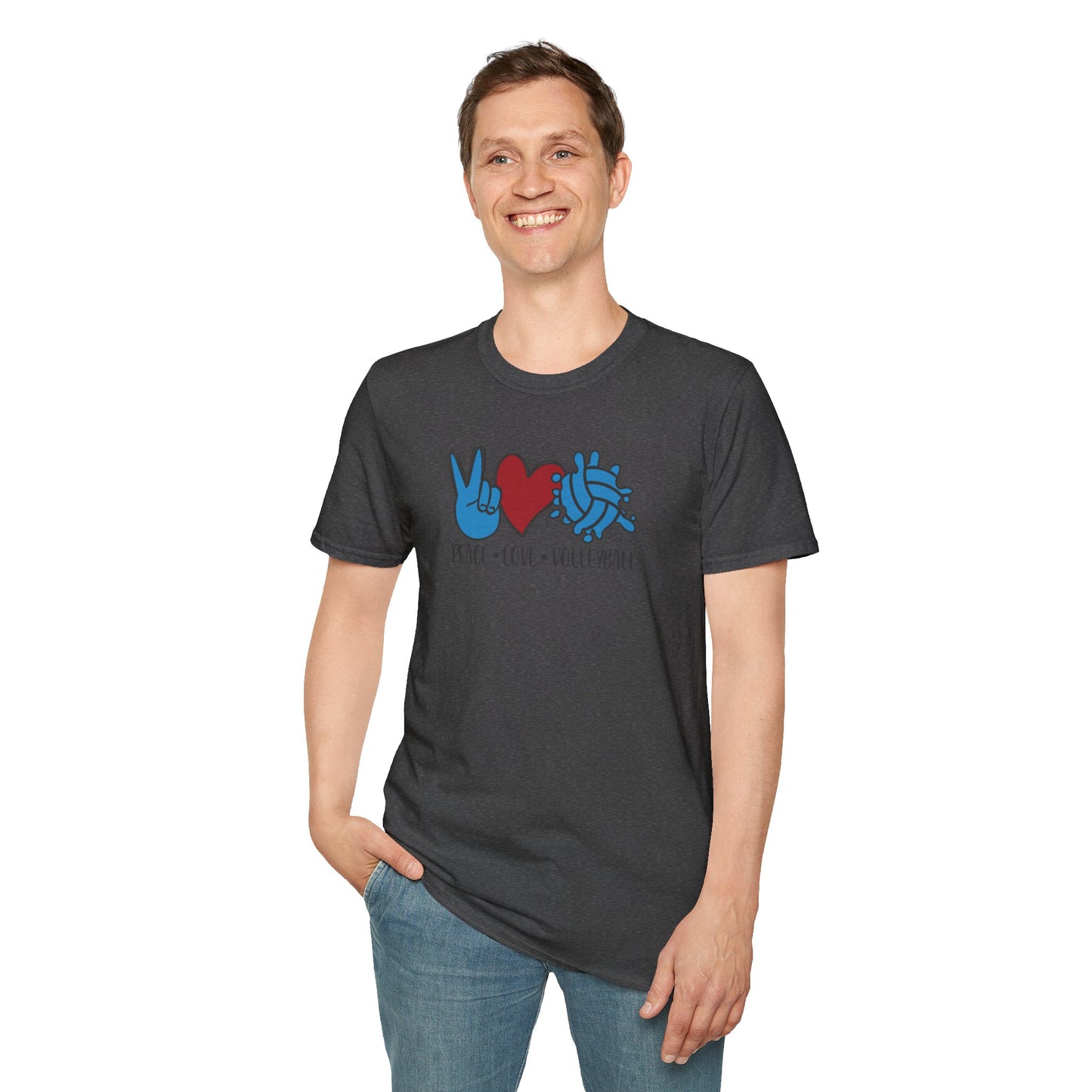 Peace Love Volleyball Unisex T-Shirt, Casual Tee, Sports Apparel, Gift for Volleyball Lovers, Summer Fashion
