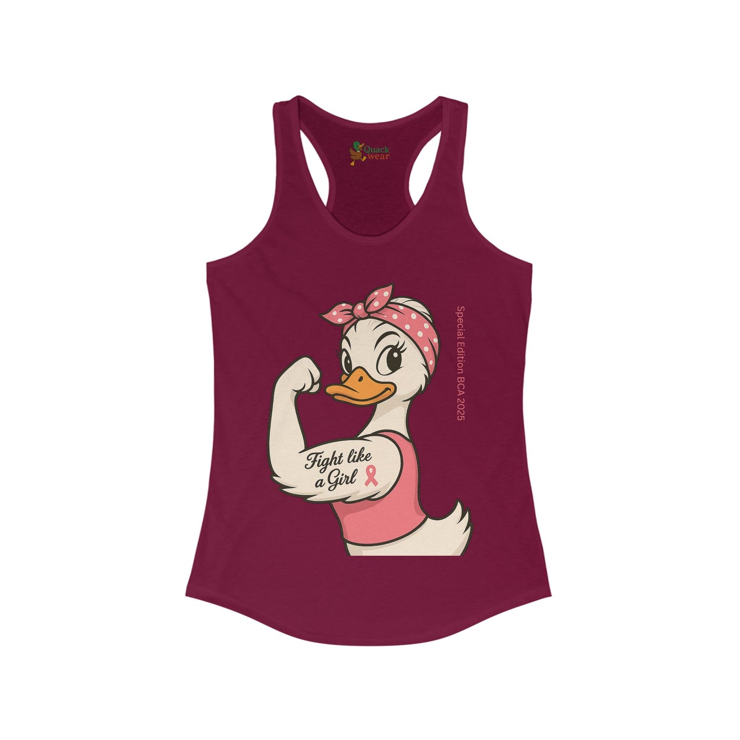 Breast Cancer Awareness Fight Like a Girl Duck Racerback Tank