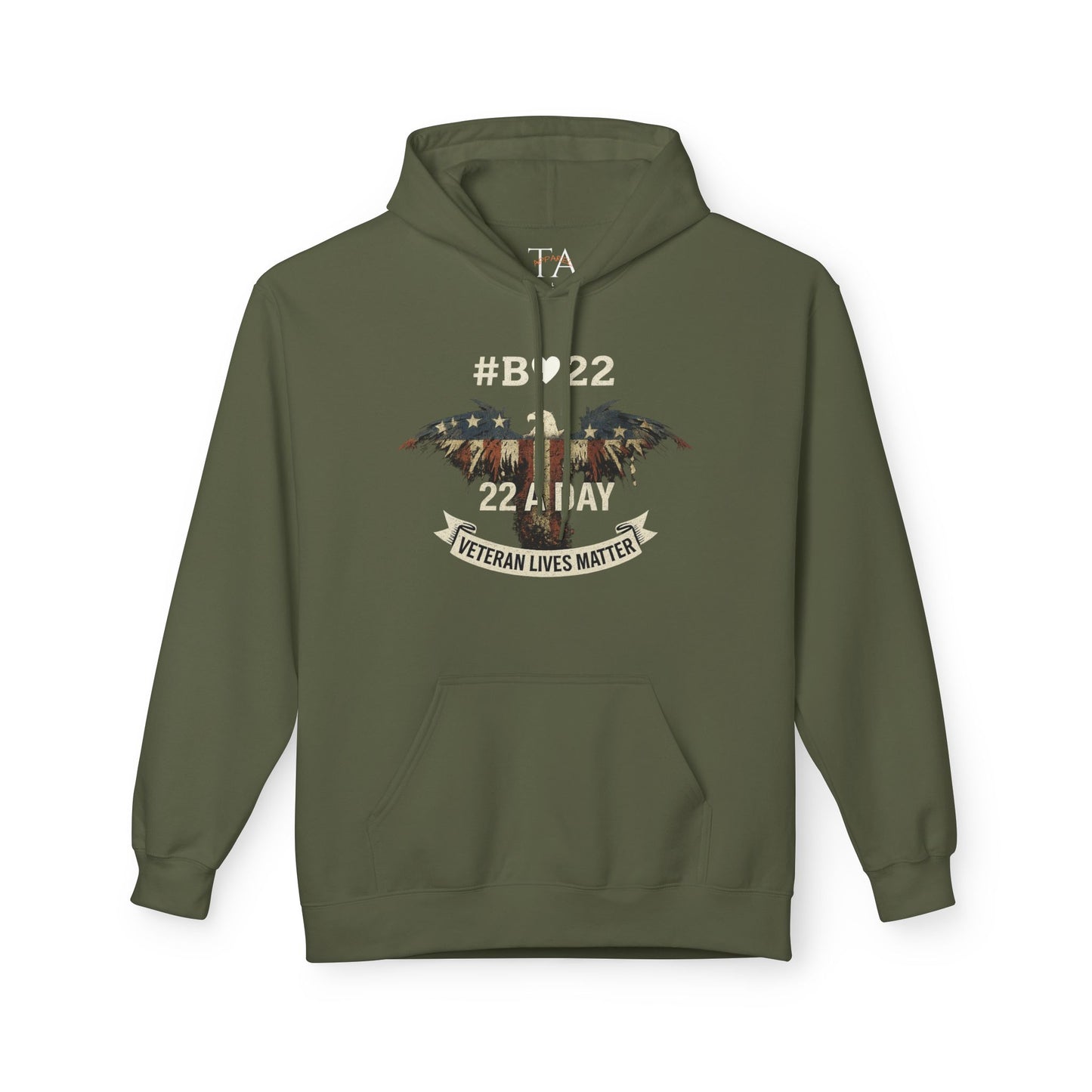 #B🤍22 Fleece Hoodie Veteran Lives Matter Sweatshirt