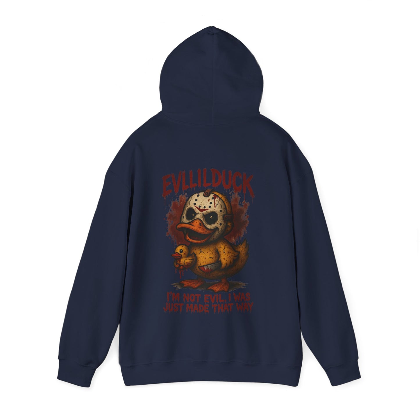 Evllilduck Funny Horror Themed Hoodie - Unisex Sweatshirt for Halloween