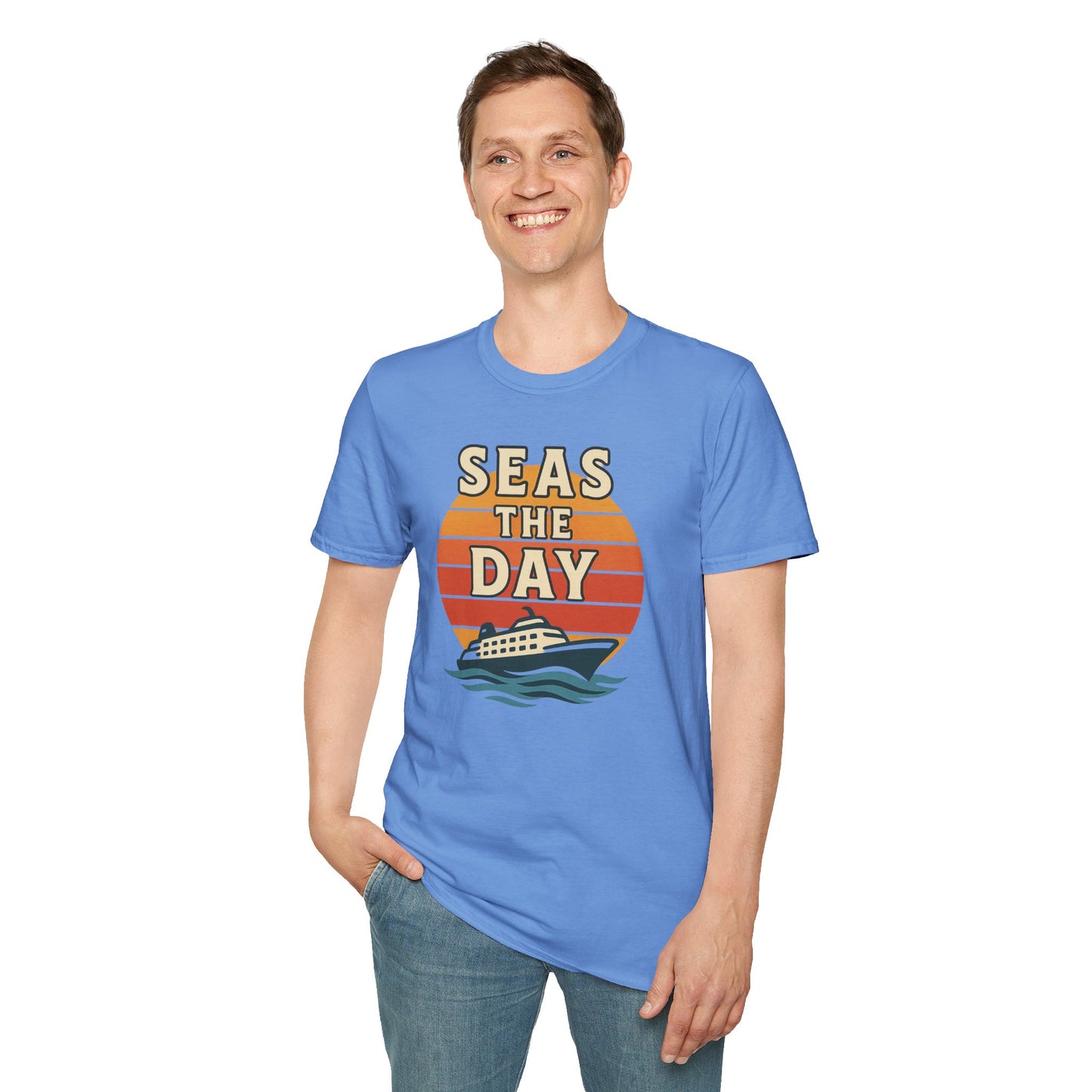 Seas the Day Unisex T-Shirt, Vintage Cruise Tee, Nautical Graphic Shirt, Summer Vacation Apparel, Beach Lover Gift