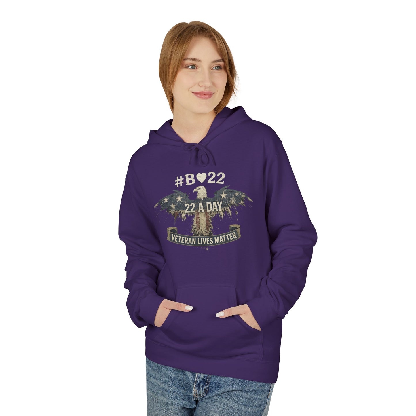 #B🤍22 Veteran Lives Matter Hoodie - Unisex Fleece Sweatshirt