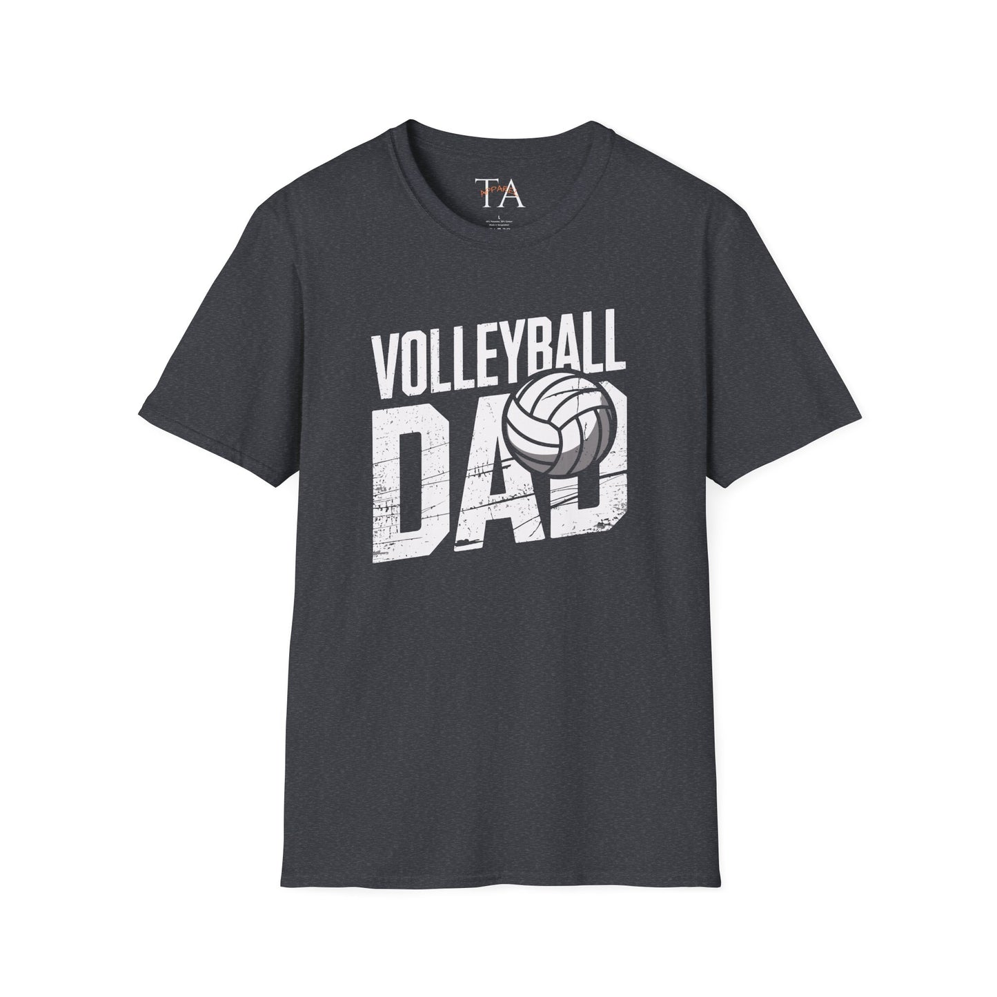 Volleyball Dad Distressed Design Unisex T-Shirt - Customize with Player Number
