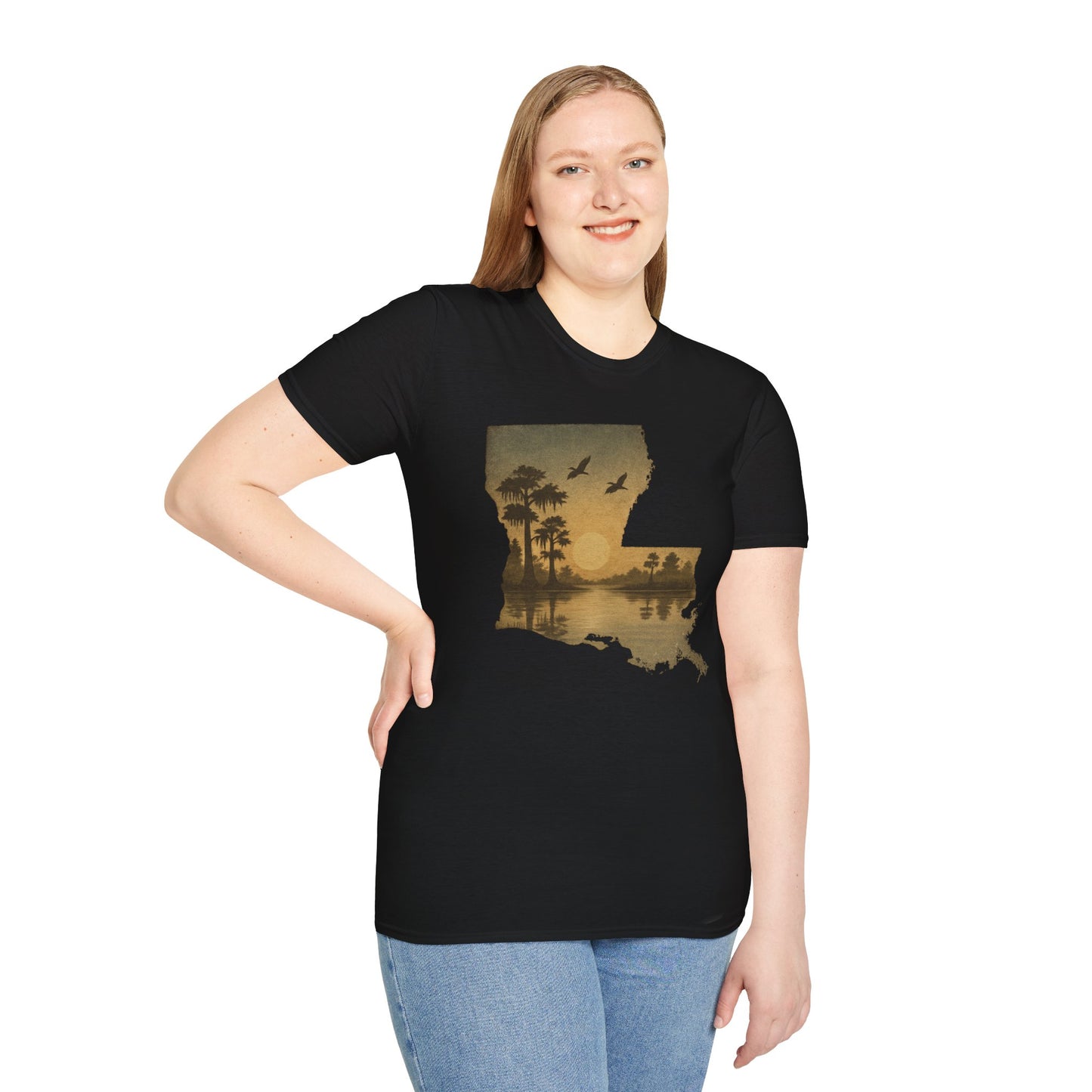 Louisiana Sunset Unisex T-Shirt - Souvenir Tee for Nature Lovers and Lake Life Enthusiasts