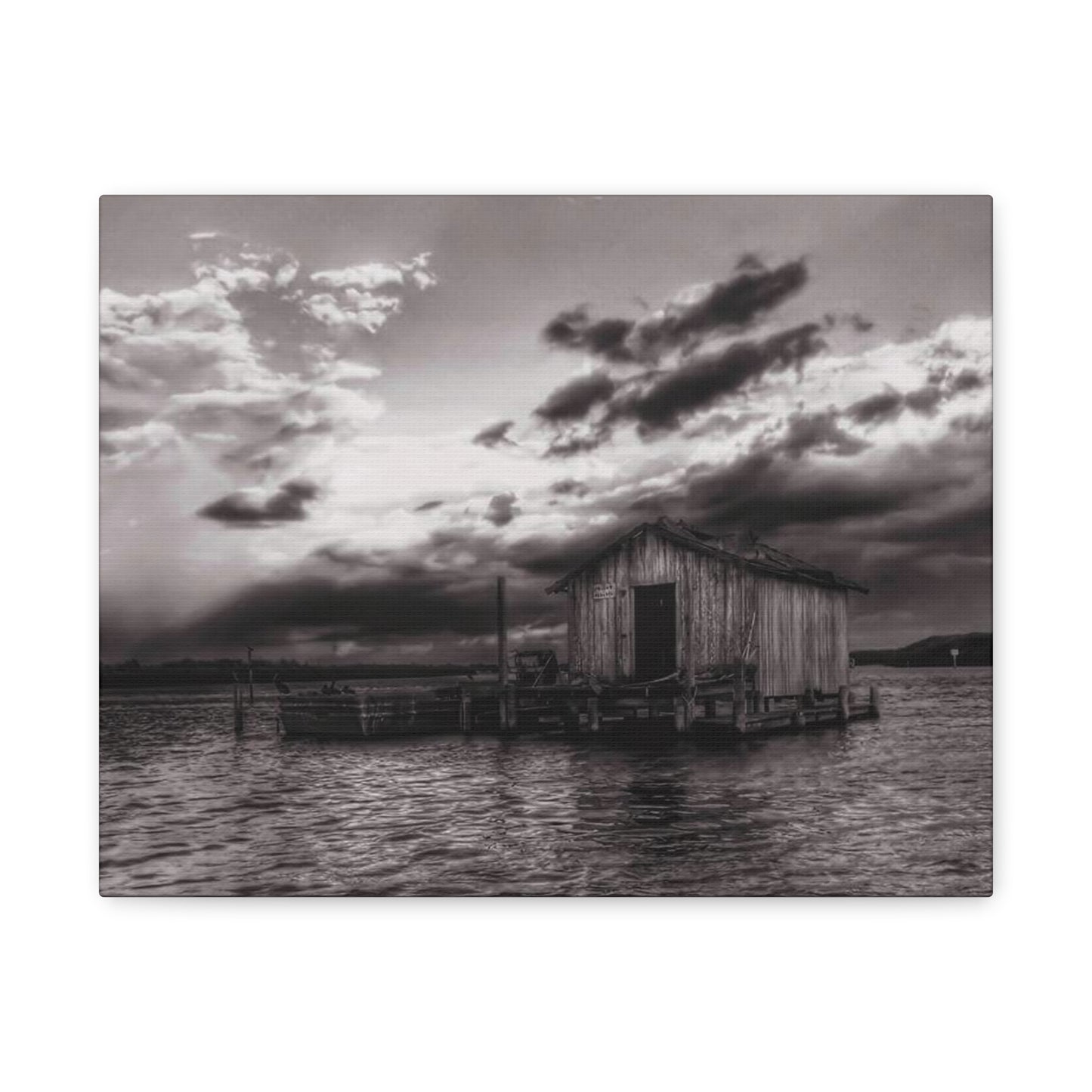 Serene Landscape Canvas Art, Rustic Home Decor, Black and White Wall Art, Perfect for Living Room, Gift for Nature Lovers