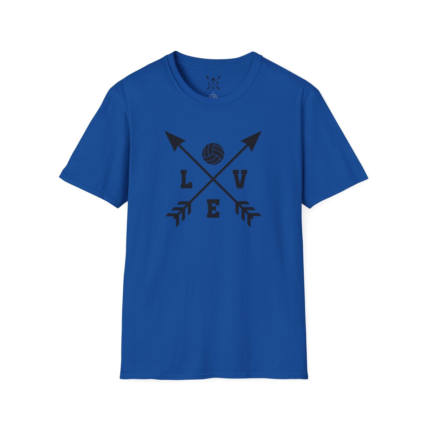 Love Volleyball Unisex T-Shirt | Sporty Tee, Gift for Athletes, Casual Wear, Heart and Arrow Design, Game Day Shirt