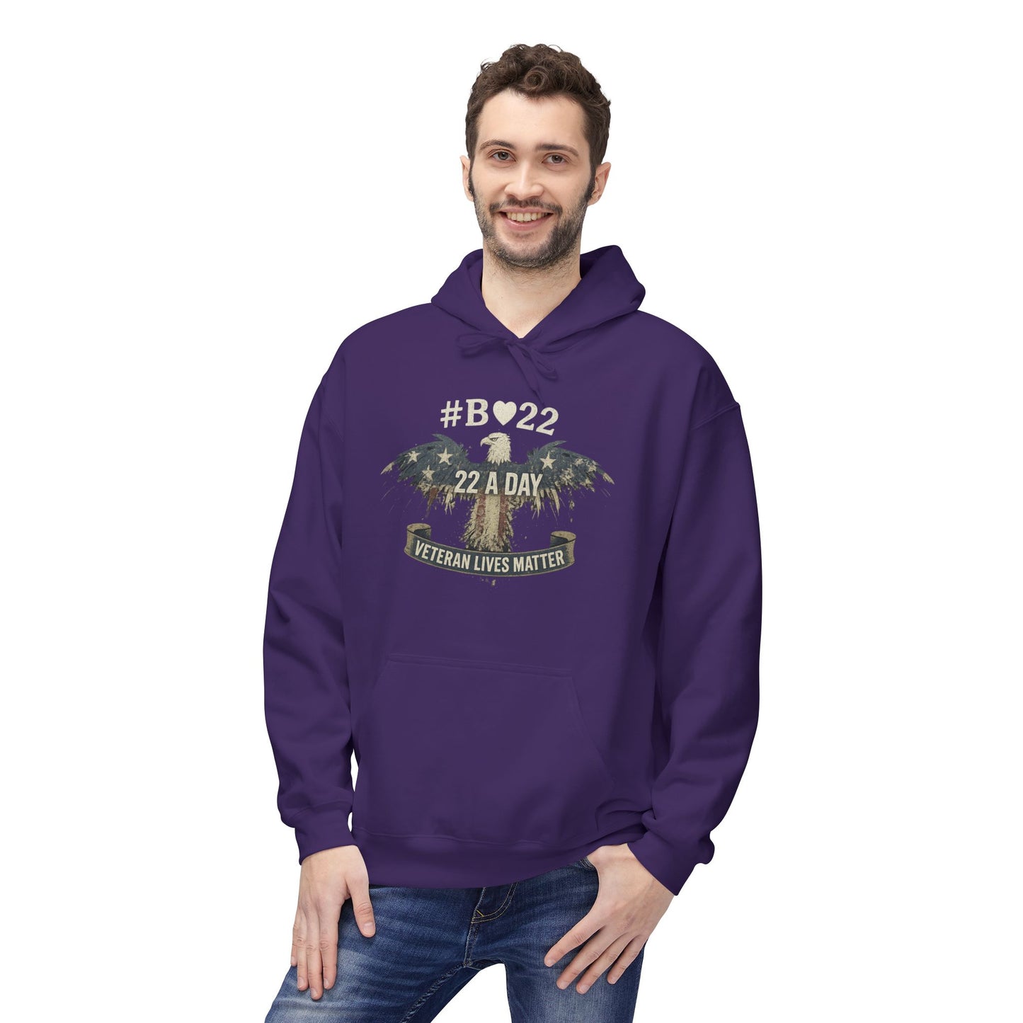 #B🤍22 Veteran Lives Matter Hoodie - Unisex Fleece Sweatshirt