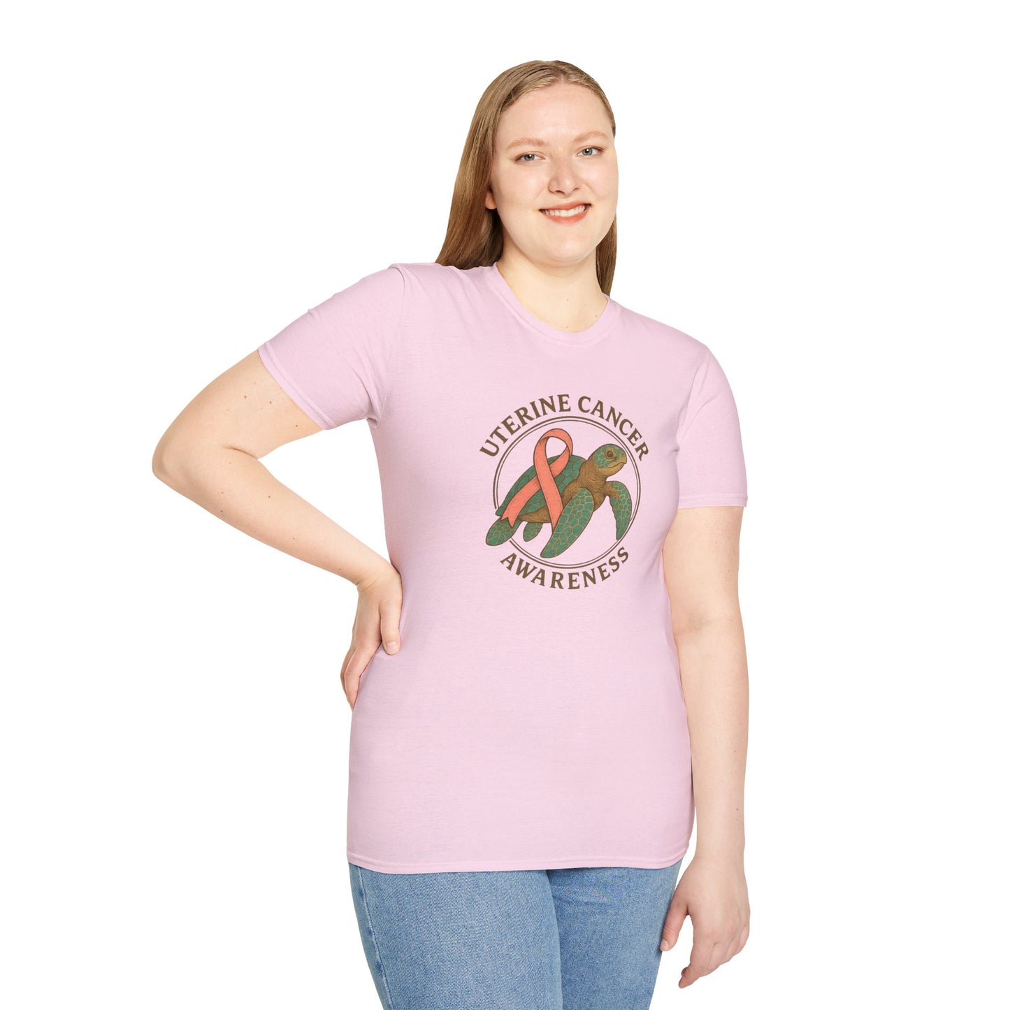Uterine Cancer Awareness T-Shirt, Unisex Softstyle Tee, Supportive Apparel, Awareness Month Gift, Cancer Support Shirt, Birthday Gift