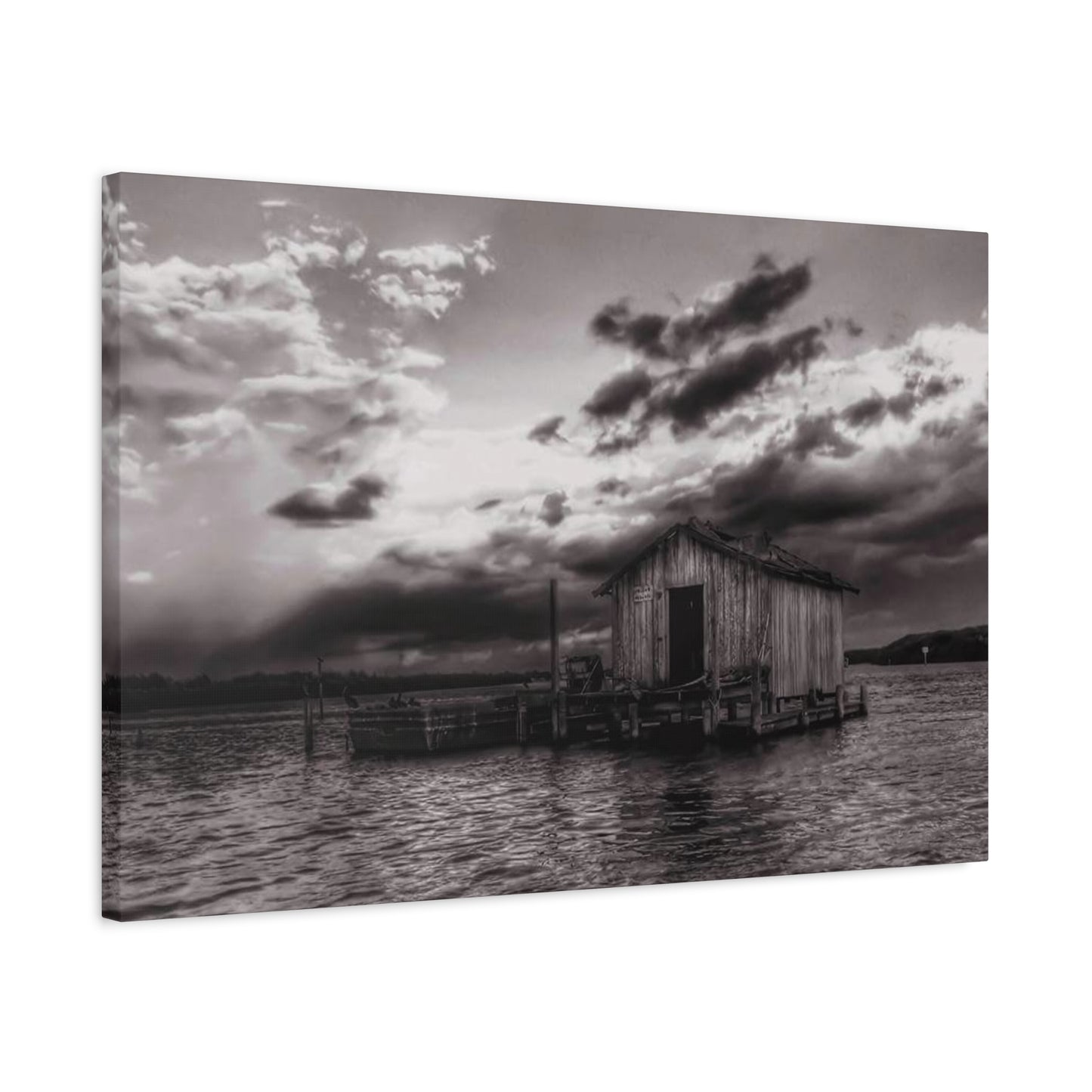 Serene Landscape Canvas Art, Rustic Home Decor, Black and White Wall Art, Perfect for Living Room, Gift for Nature Lovers