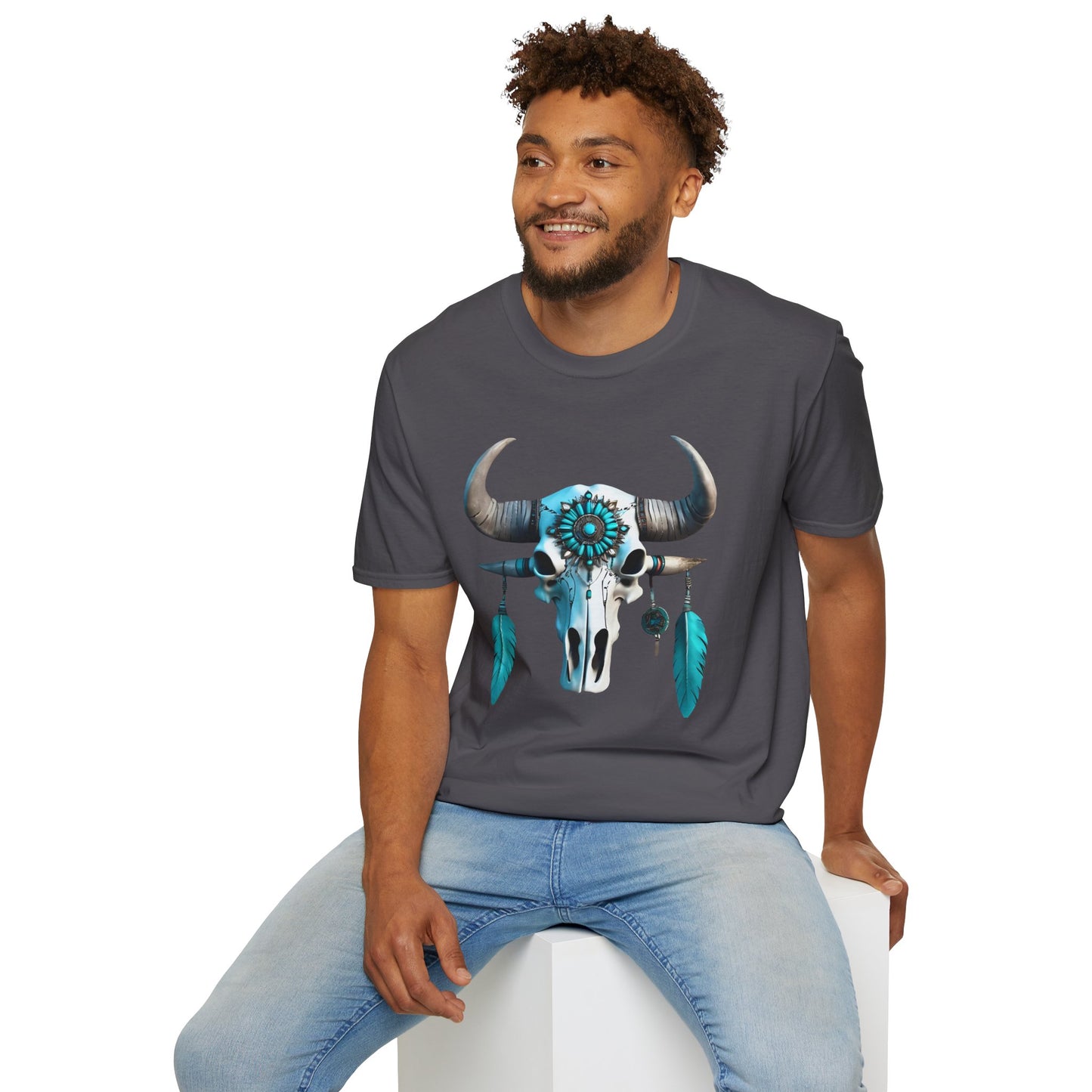 Native American Turquoise Buffalo Skull Tee - Unisex Jersey