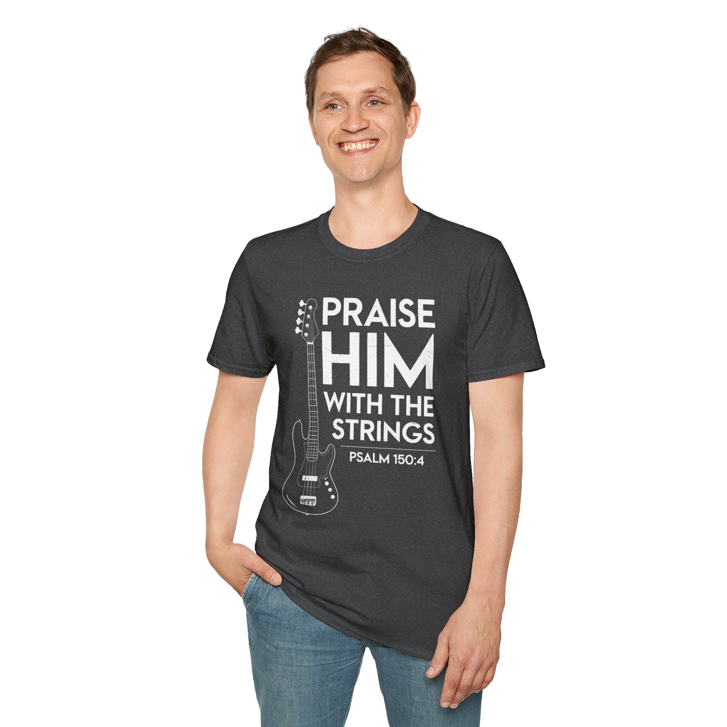 Faith Inspired Guitar T-Shirt - Praise Hime With The Strings - Psalm 150:4