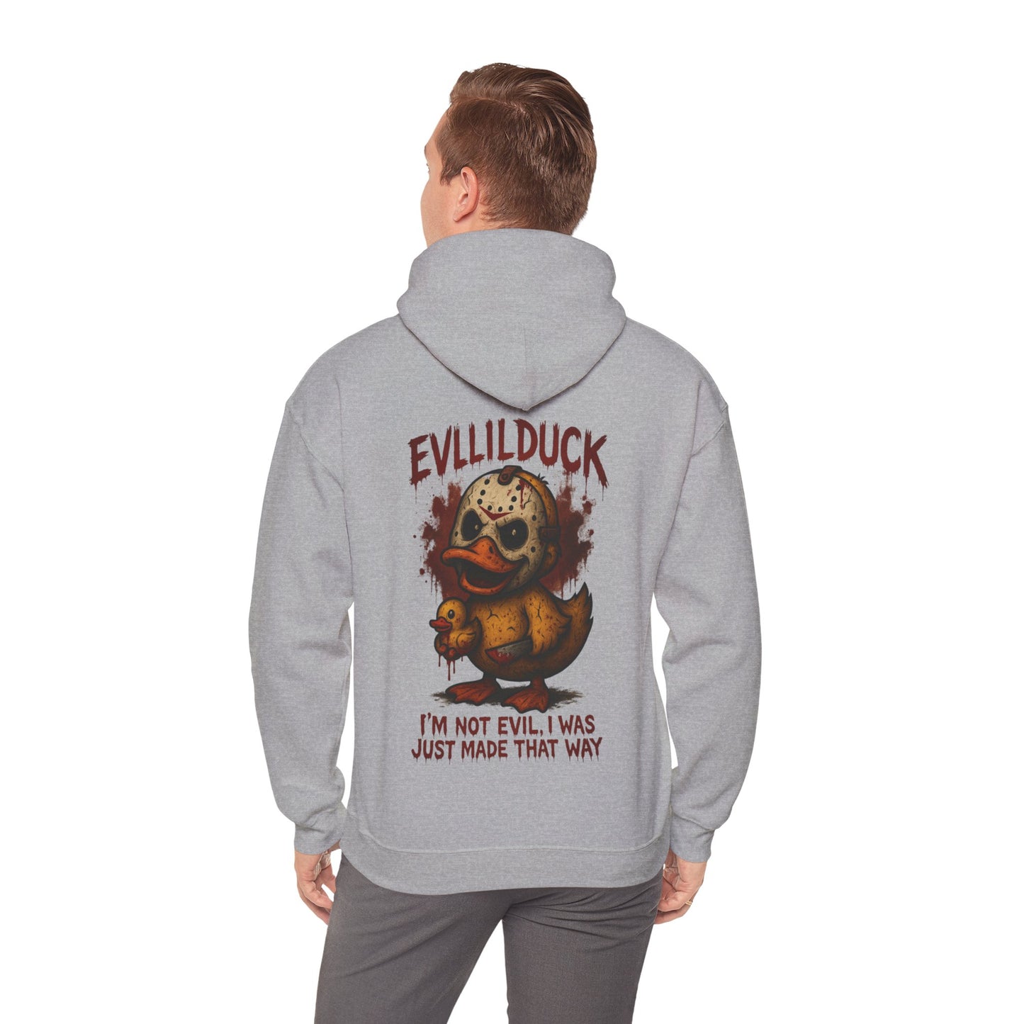 Evllilduck Funny Horror Themed Hoodie - Unisex Sweatshirt for Halloween