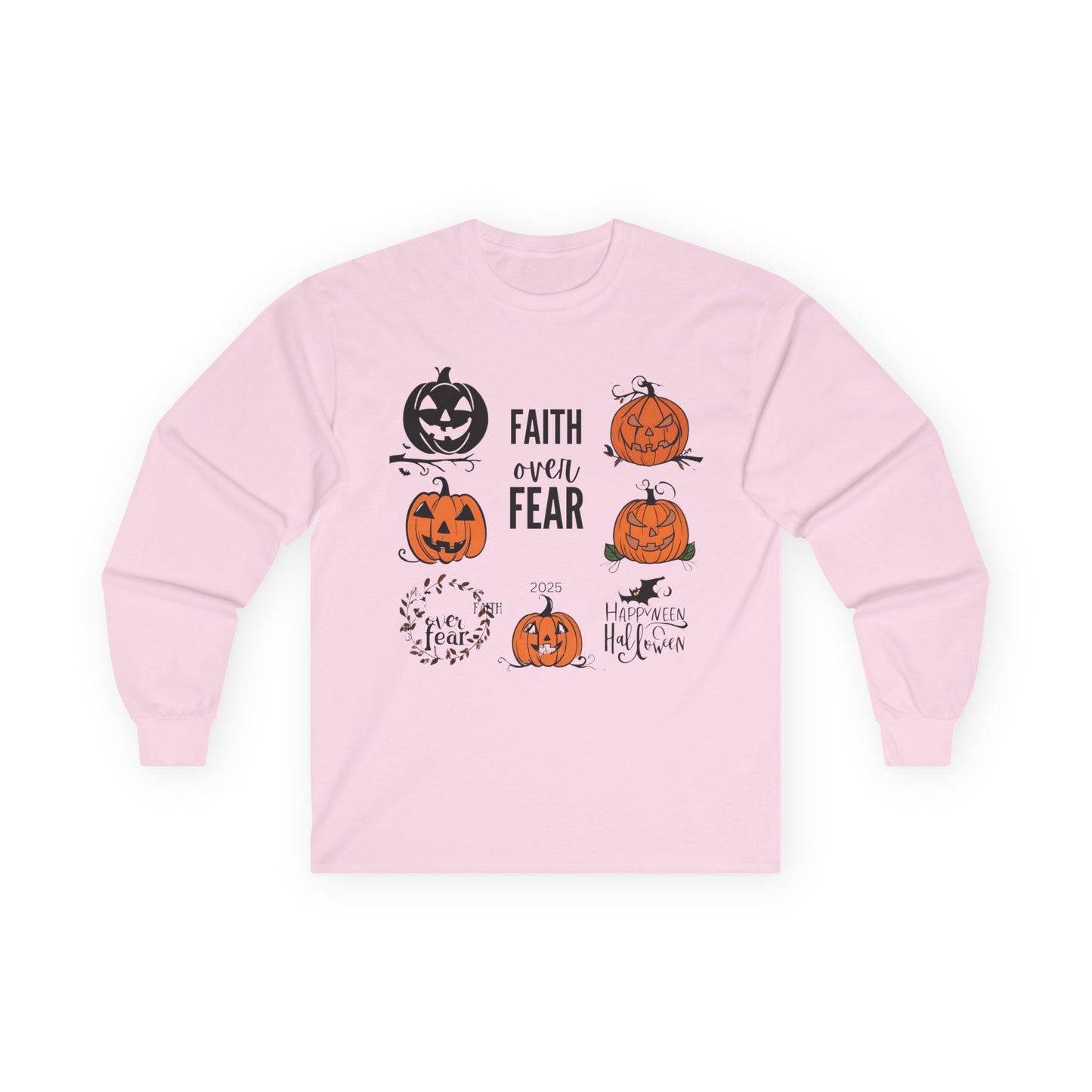 Halloween Faith Over Fear Long Sleeve Tee - Unisex Fall Shirt