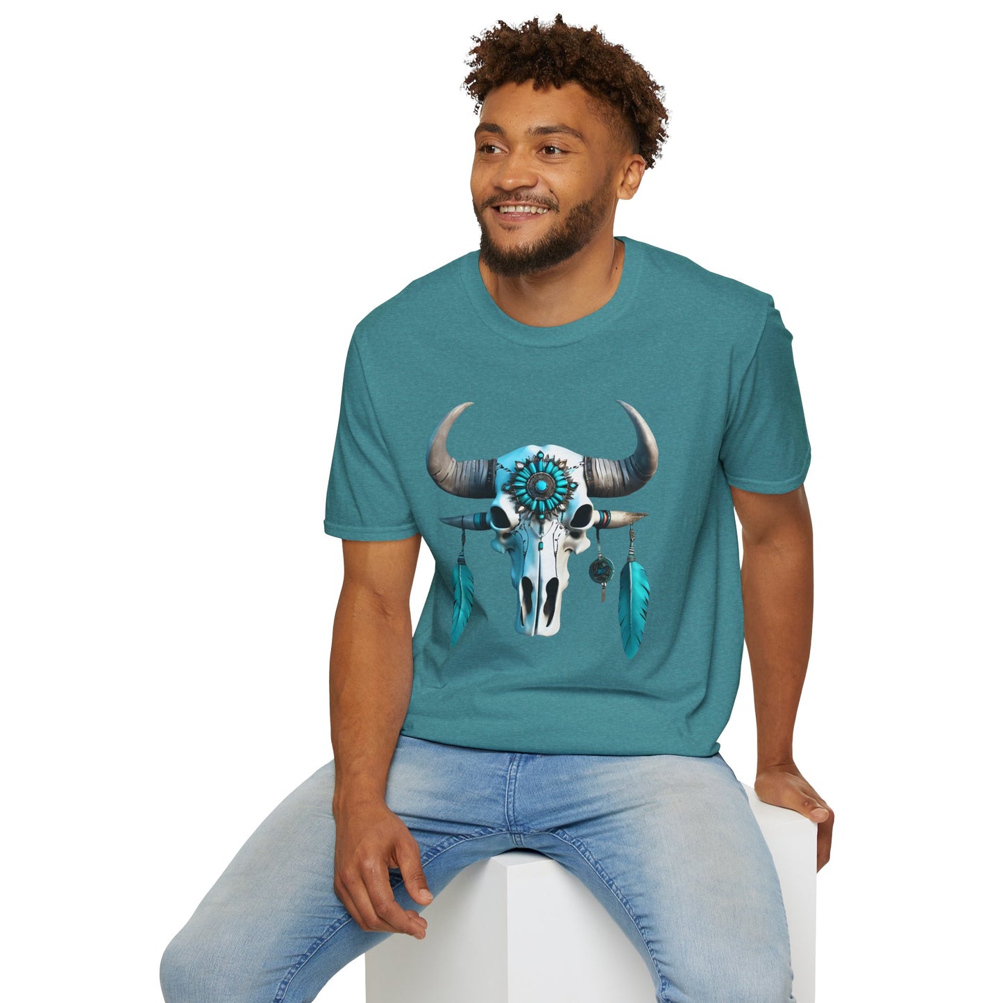 Native American Turquoise Buffalo Skull Tee - Unisex Jersey