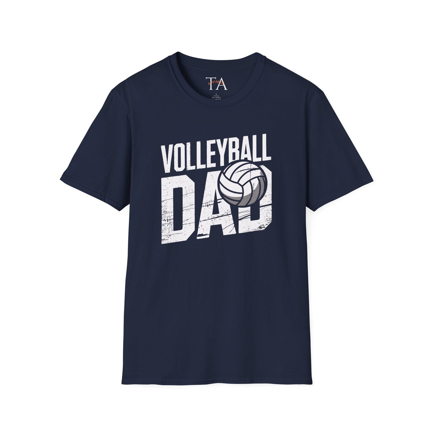 Volleyball Dad Distressed Design Unisex T-Shirt - Customize with Player Number