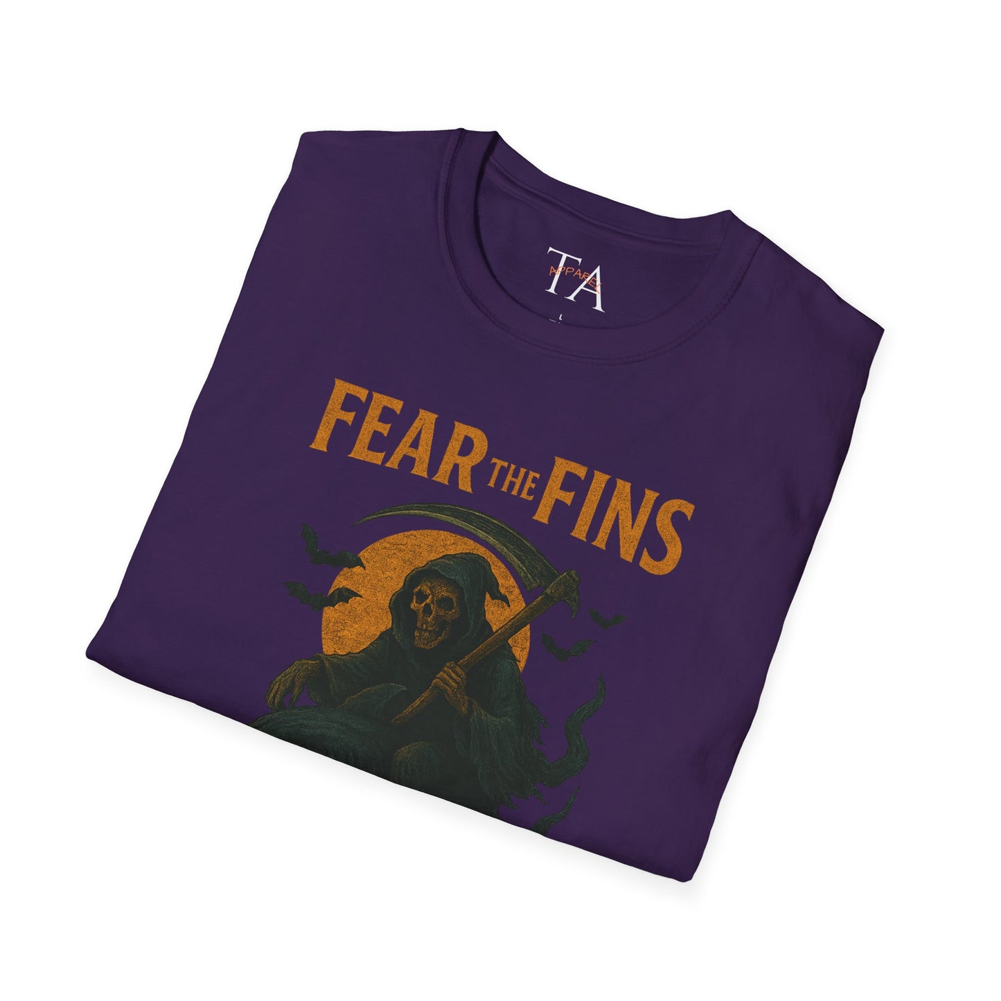 Miami Dolphins Halloween Unisex T-Shirt - Fear the Fins - Gifts for Ocean Lovers, Spooky Occasions, Casual Wear, Beach Parties, Horror Tee