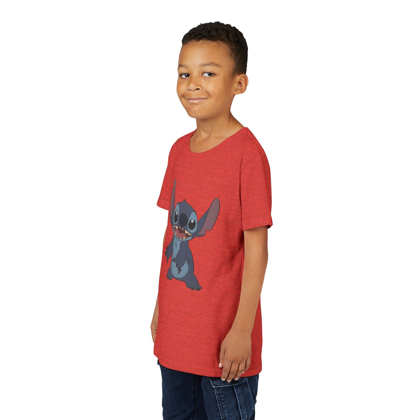 Kids Short Sleeve Tee with Stitch, Cute Kids Tee, Fun Gift for Boys & Girls, Birthday Gift, Summer Wear, Kids' Fashion
