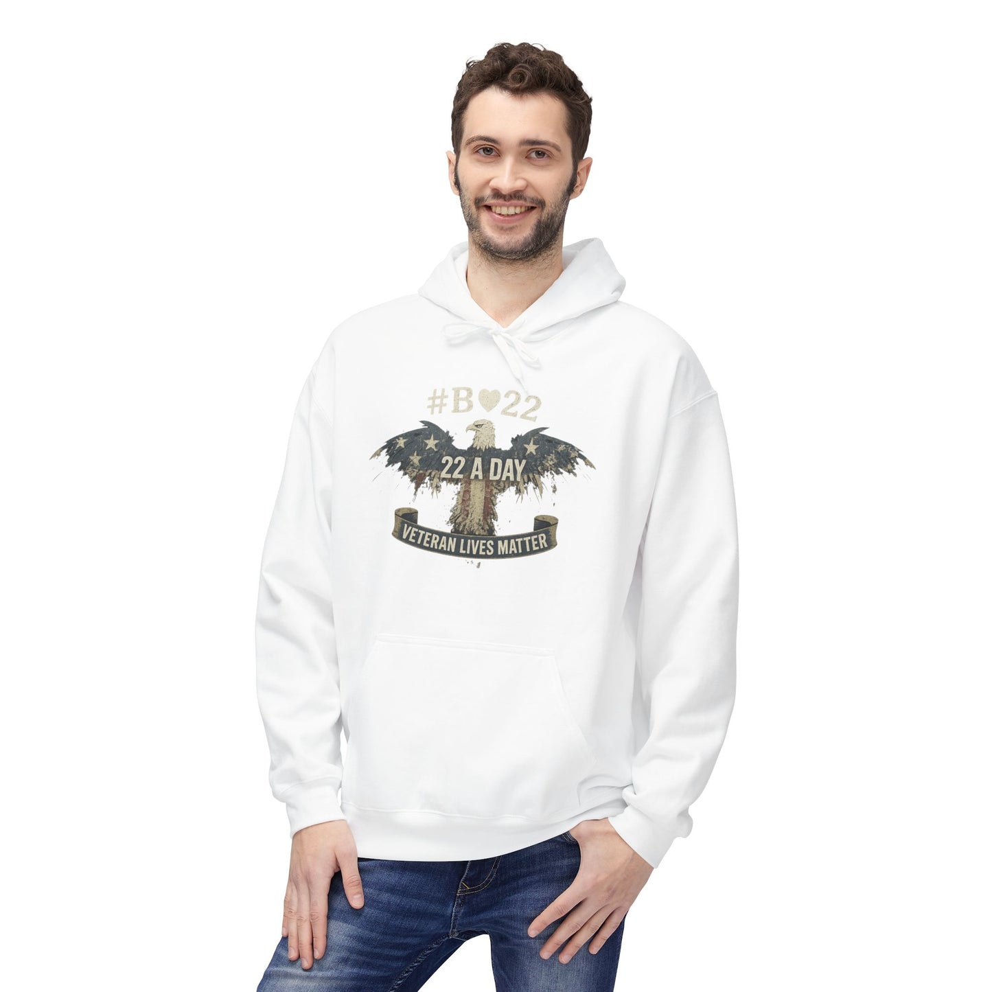 #B🤍22 Veteran Lives Matter Hoodie - Unisex Fleece Sweatshirt