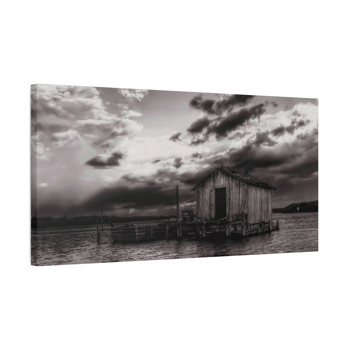 Serene Landscape Canvas Art, Rustic Home Decor, Black and White Wall Art, Perfect for Living Room, Gift for Nature Lovers