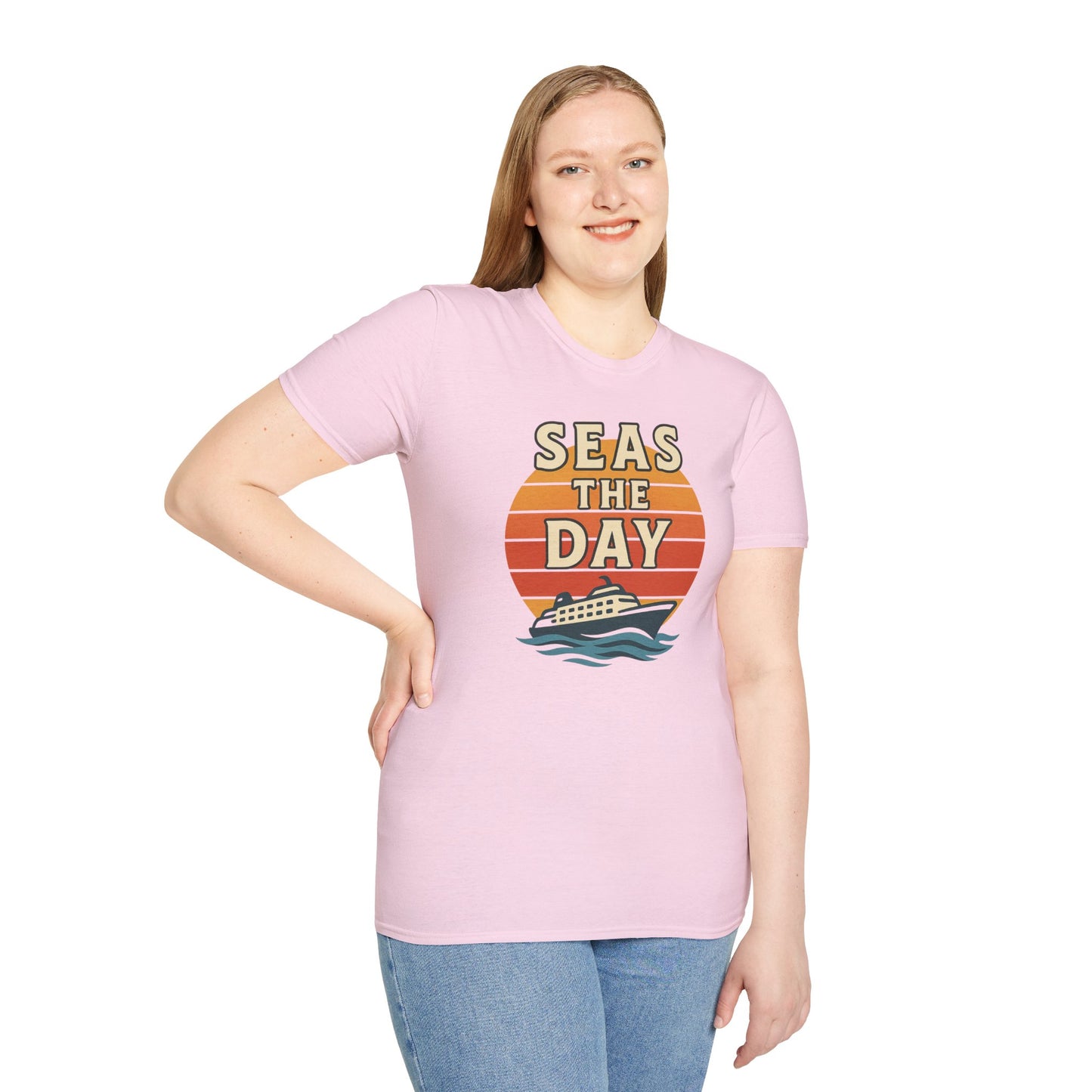 Seas the Day Unisex T-Shirt, Vintage Cruise Tee, Nautical Graphic Shirt, Summer Vacation Apparel, Beach Lover Gift